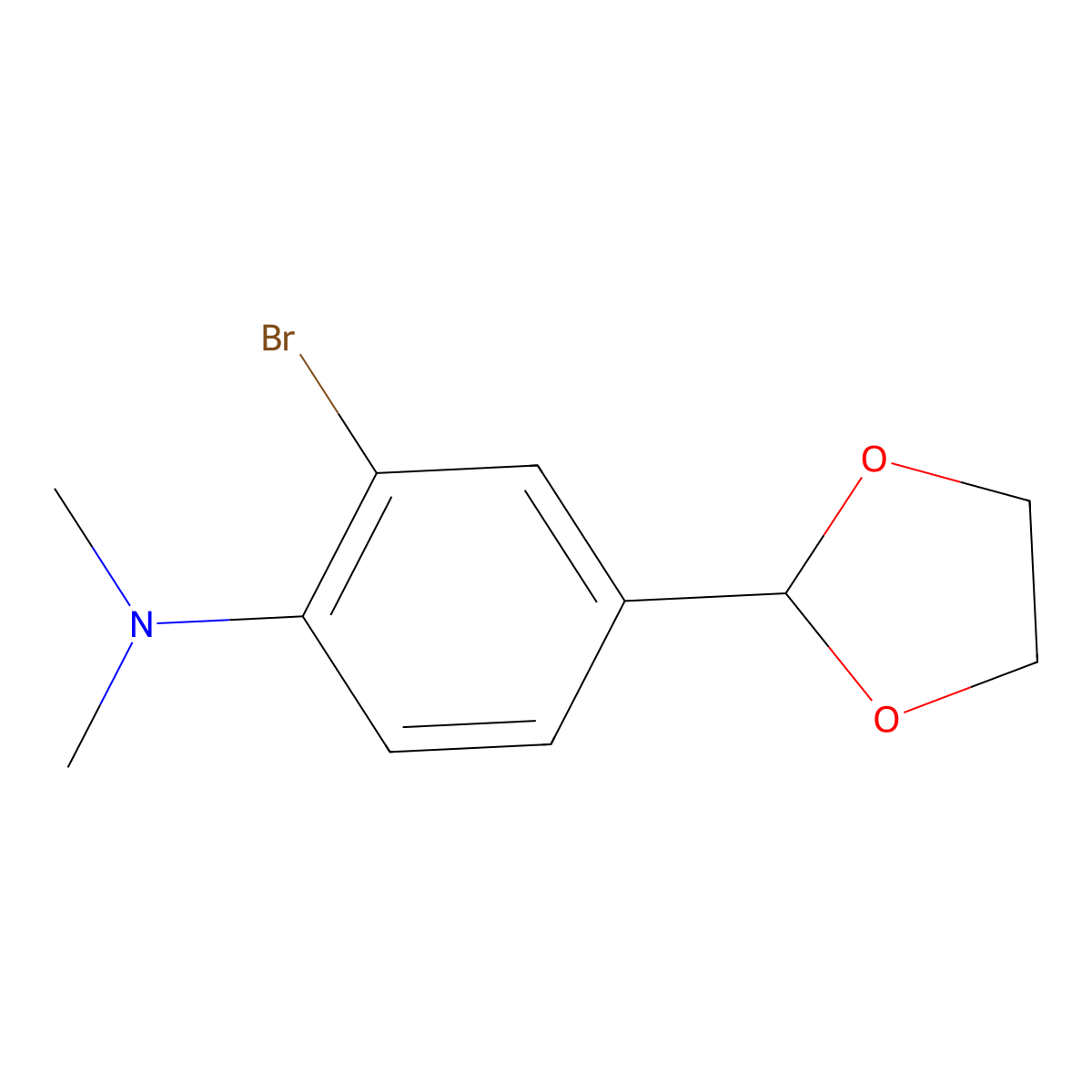 2-bromo-4-(1,3-dioxolan-2-yl)-N,N-dimethylaniline molecular structure, CAS 786690-18-4