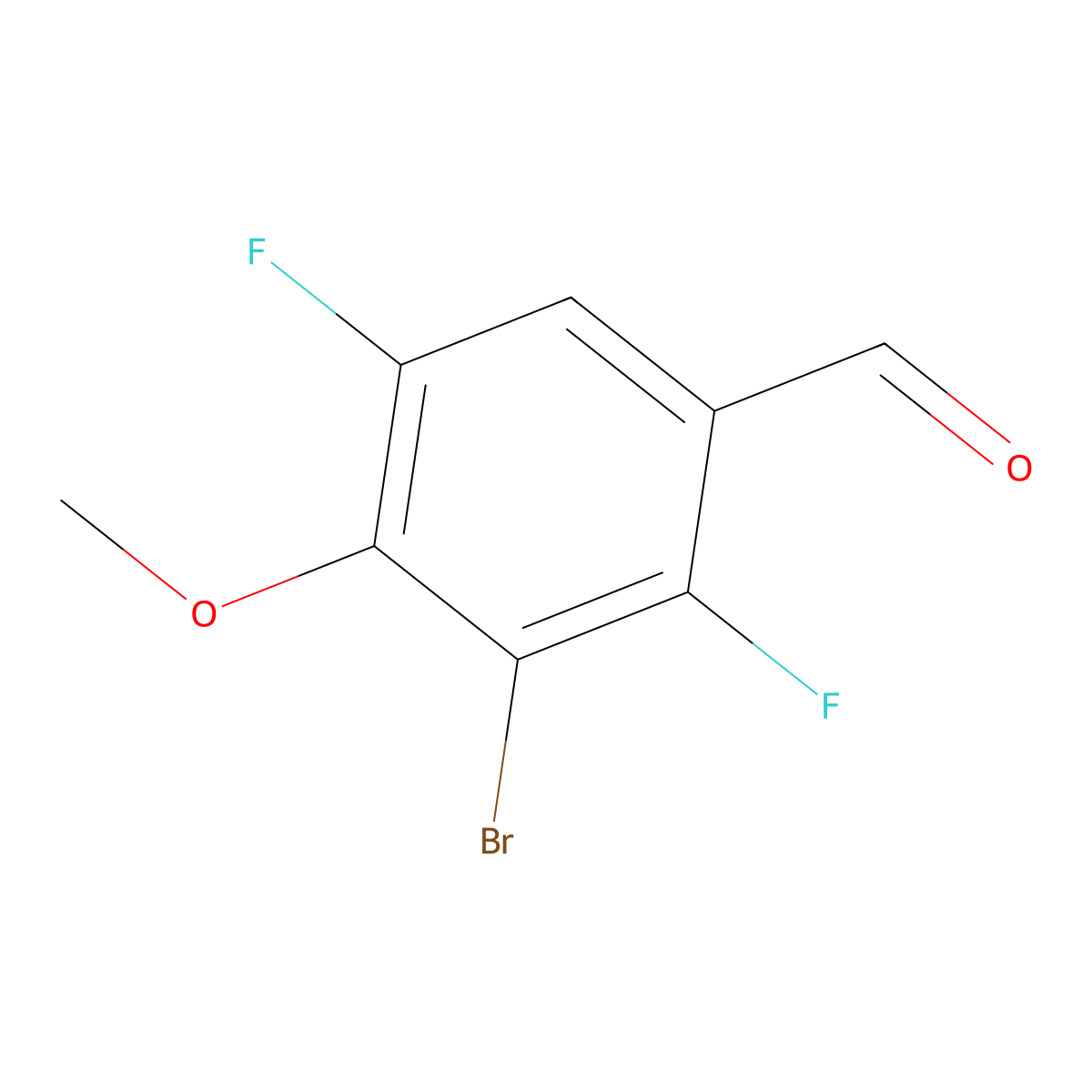 3-Bromo-2,5-difluoro-4-methoxybenzaldehyde molecular structure, CAS 786690-22-0