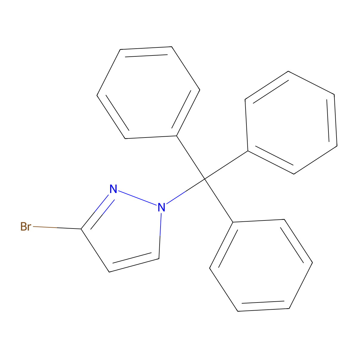 1H-Pyrazole, 3-bromo-1-(triphenylmethyl)- molecular structure, CAS 786700-20-7