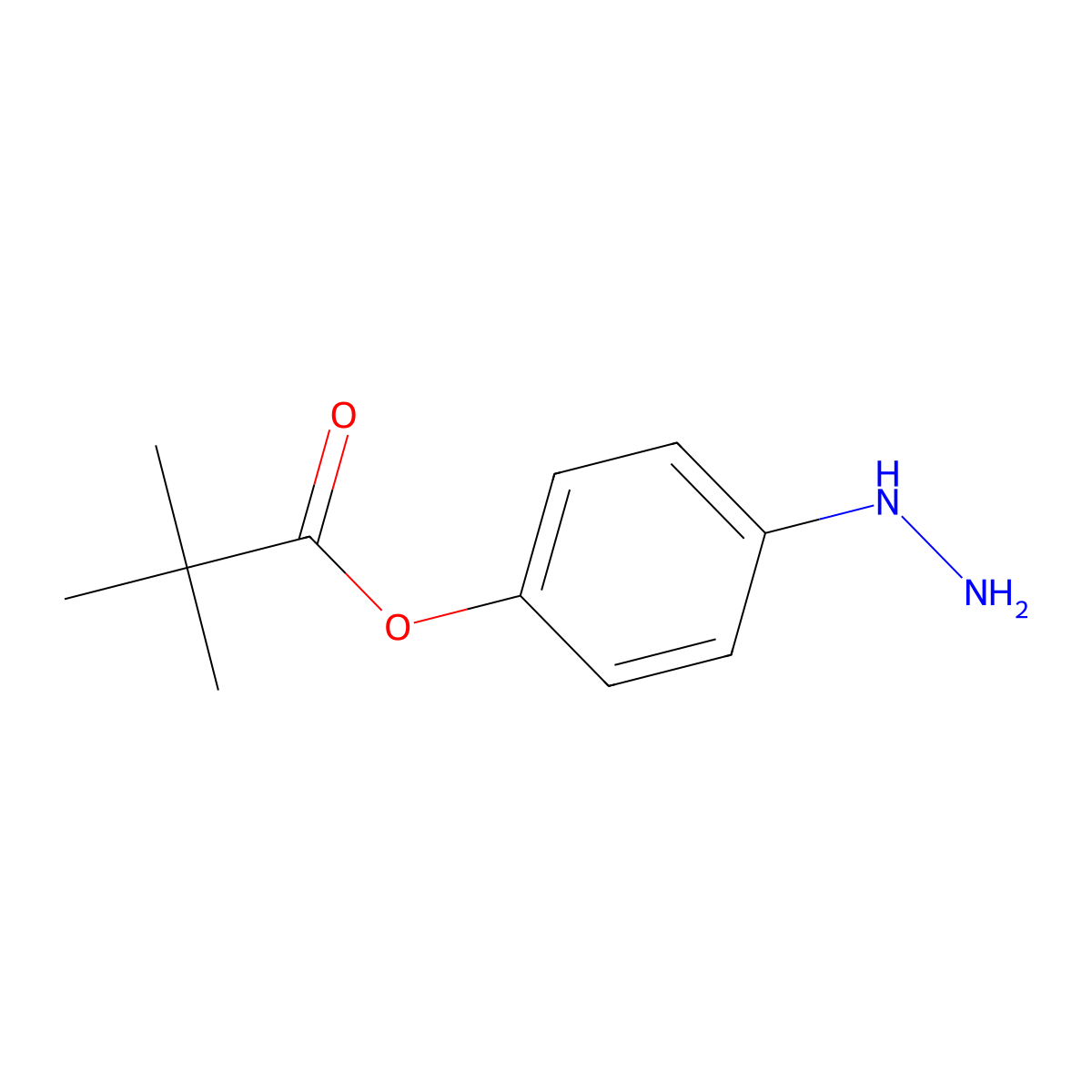 2,2-Dimethyl-propionic acid 4-hydrazino-phenyl ester molecular structure, CAS 786709-15-7