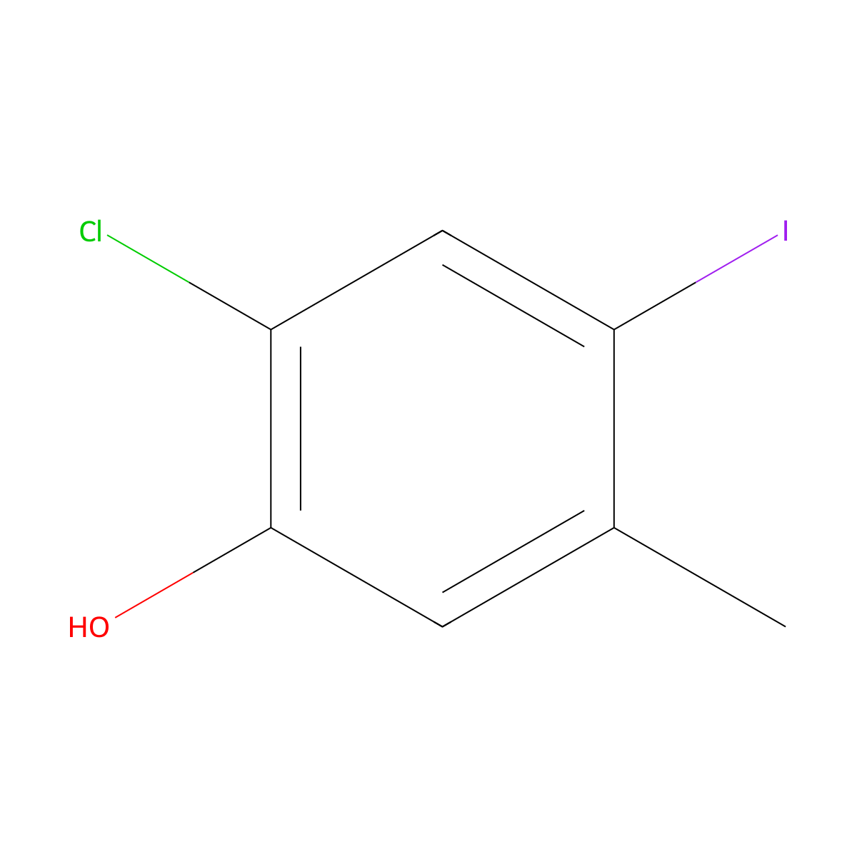 2-Chloro-4-iodo-5-methylphenol molecular structure, CAS 786712-57-0