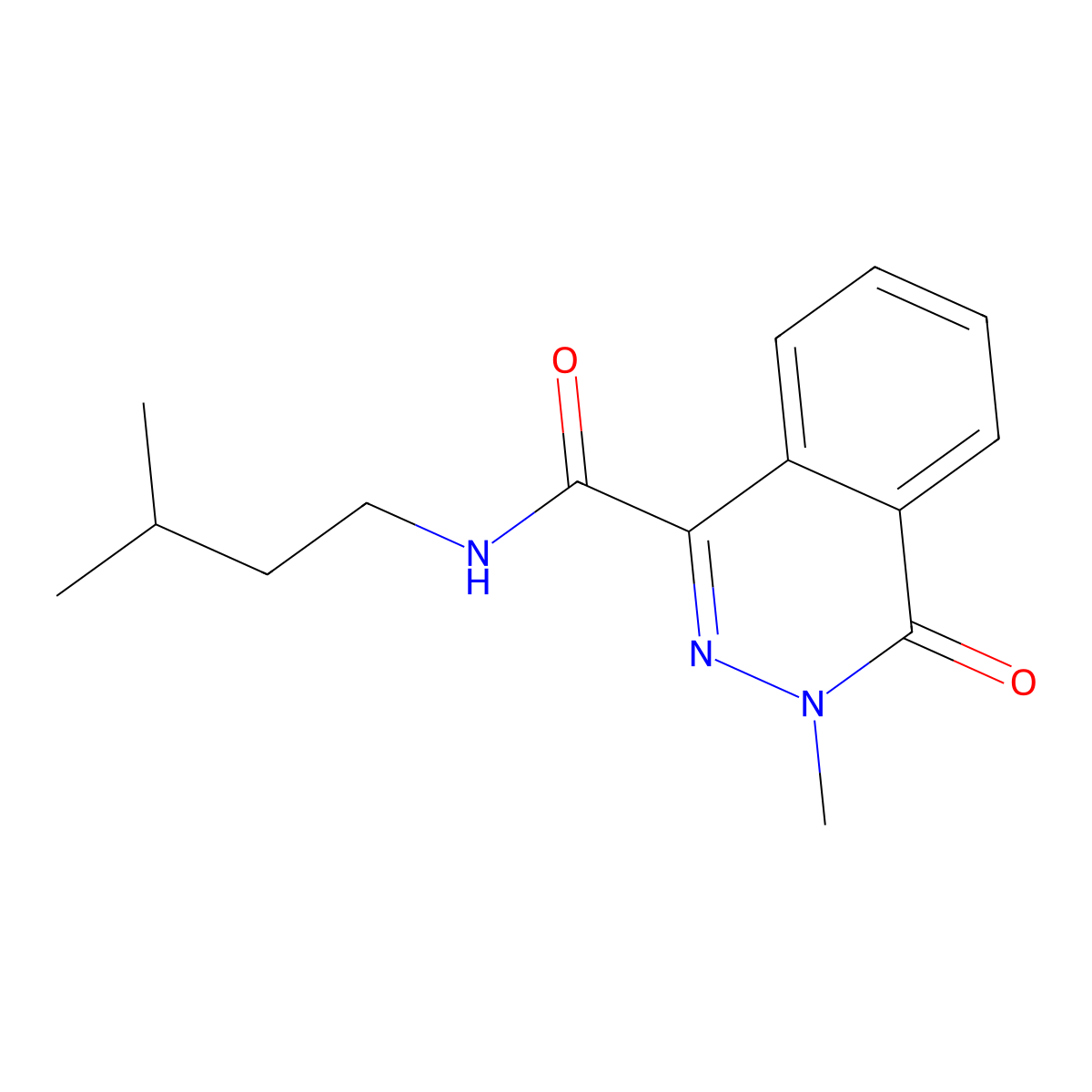 N-isopentyl-3-methyl-4-oxo-3,4-dihydro-1-phthalazinecarboxamide molecular structure, CAS 786715-20-6