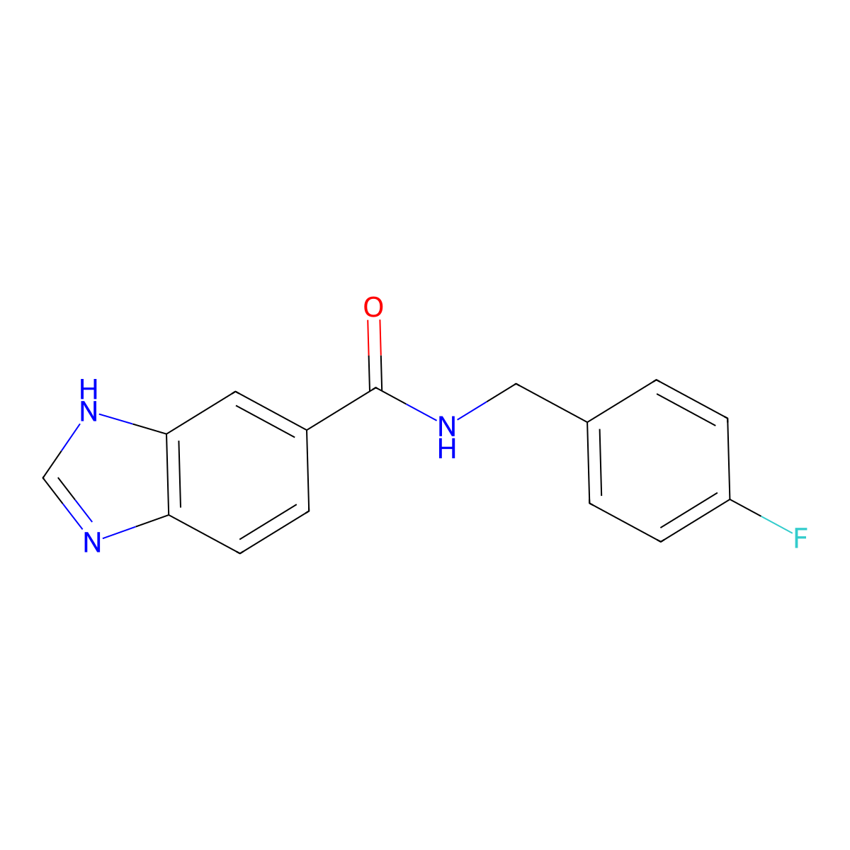 N-[(4-fluorophenyl)methyl]-3H-benzimidazole-5-carboxamide molecular structure, CAS 786716-65-2