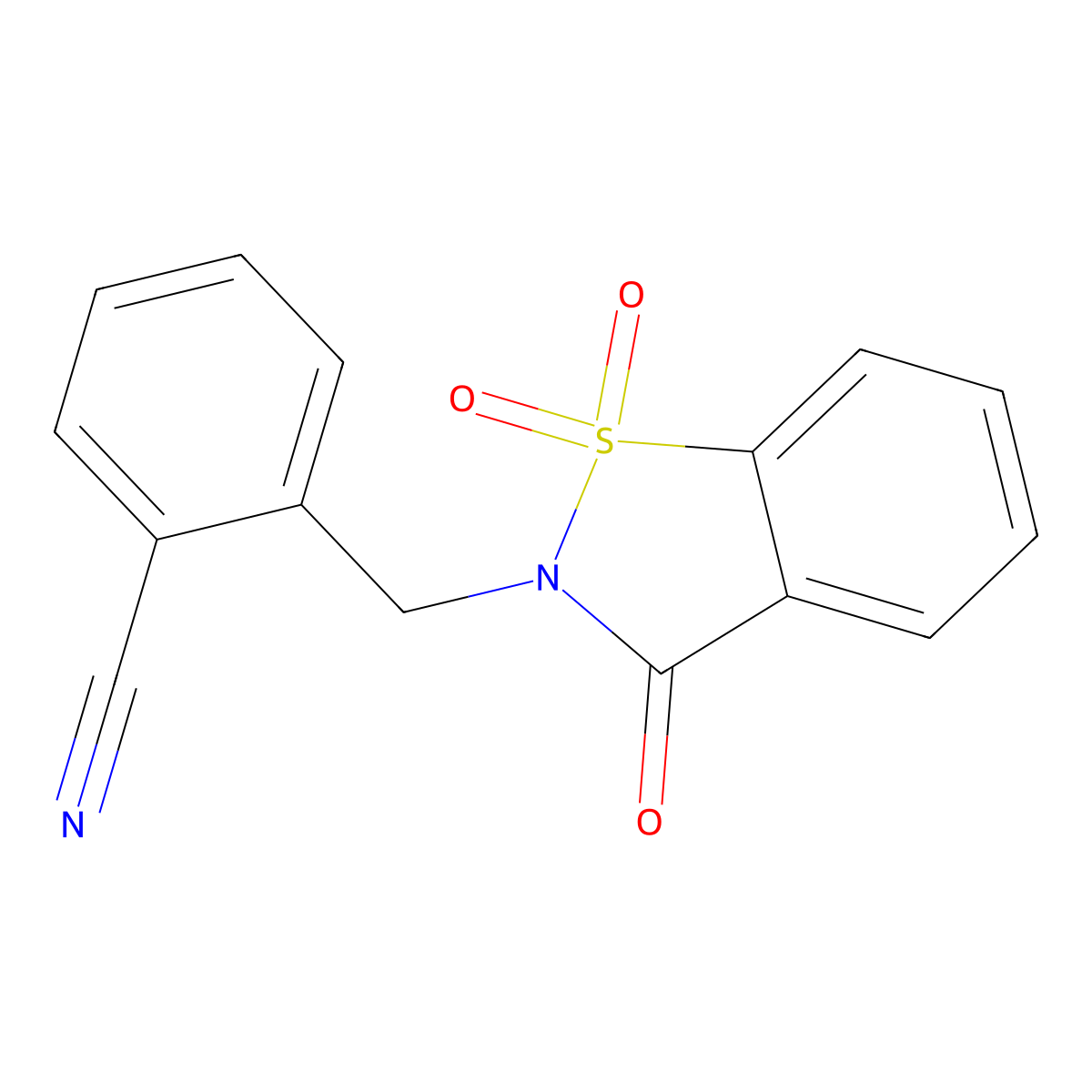 2-[(1,1,3-Trioxo-1,2-benzothiazol-2-yl)methyl]benzonitrile molecular structure, CAS 786718-73-8