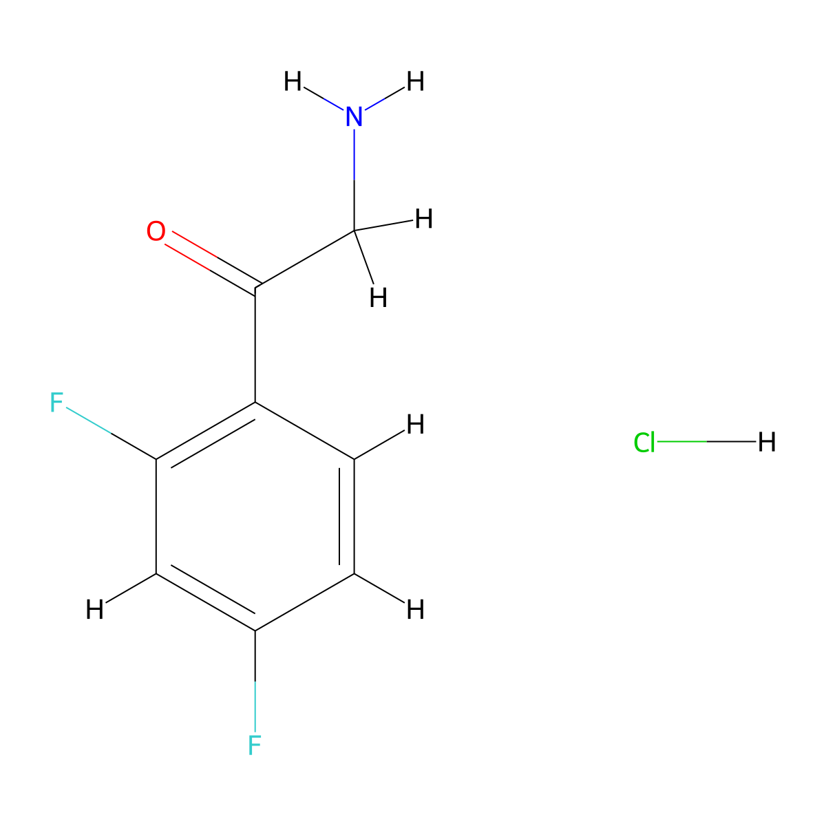 2-Amino-1-(2,4-difluorophenyl)ethanone hydrochloride molecular structure, CAS 786719-60-6