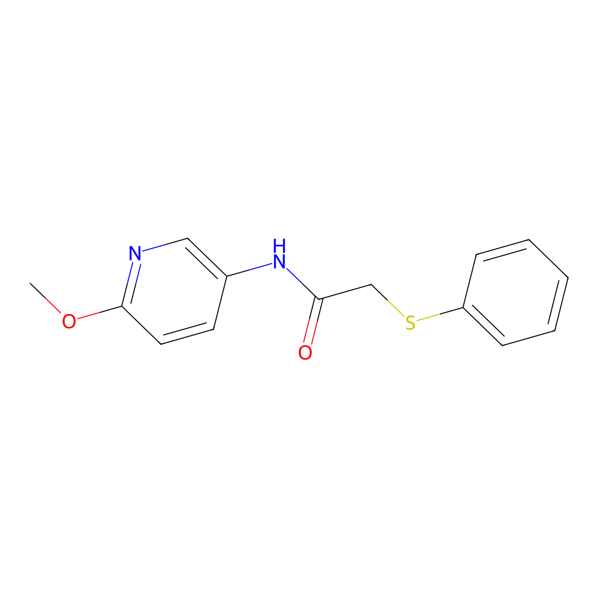 N-(6-methoxypyridin-3-yl)-2-(phenylsulfanyl)acetamide molecular structure, CAS 786721-21-9