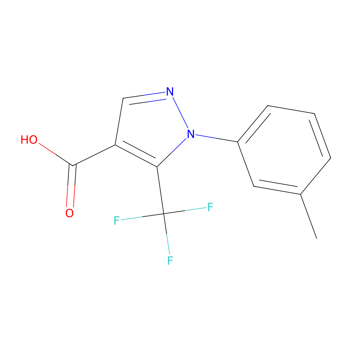 1-(3-methylphenyl)-5-(trifluoromethyl)-1H-pyrazole-4-carboxylic acid molecular structure, CAS 786726-99-6