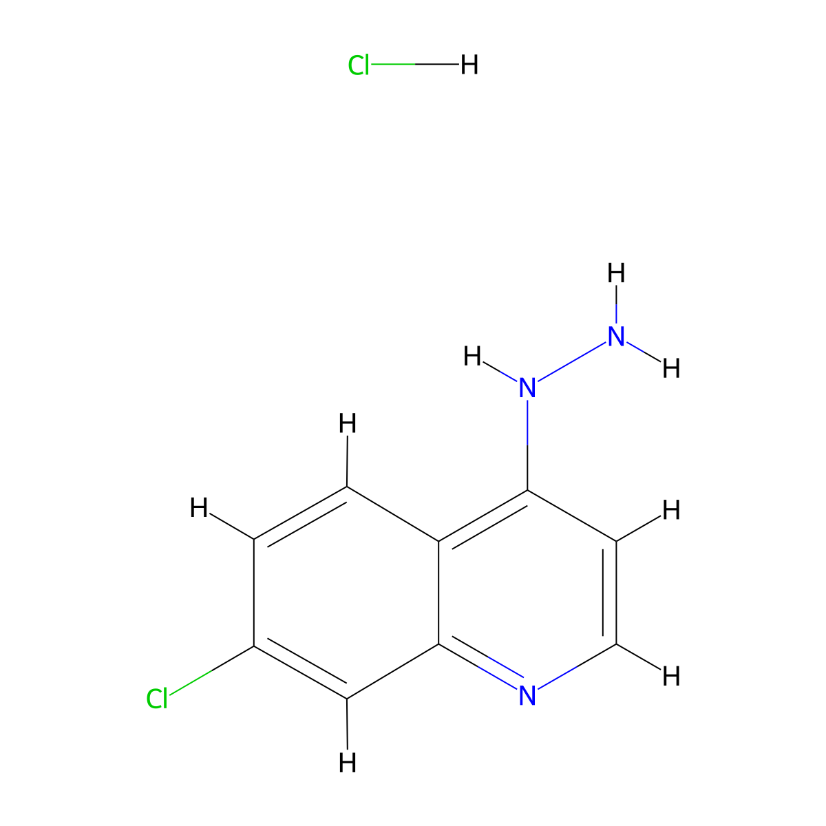 7-Chloro-4-hydrazinoquinoline hydrochloride molecular structure, CAS 786727-08-0