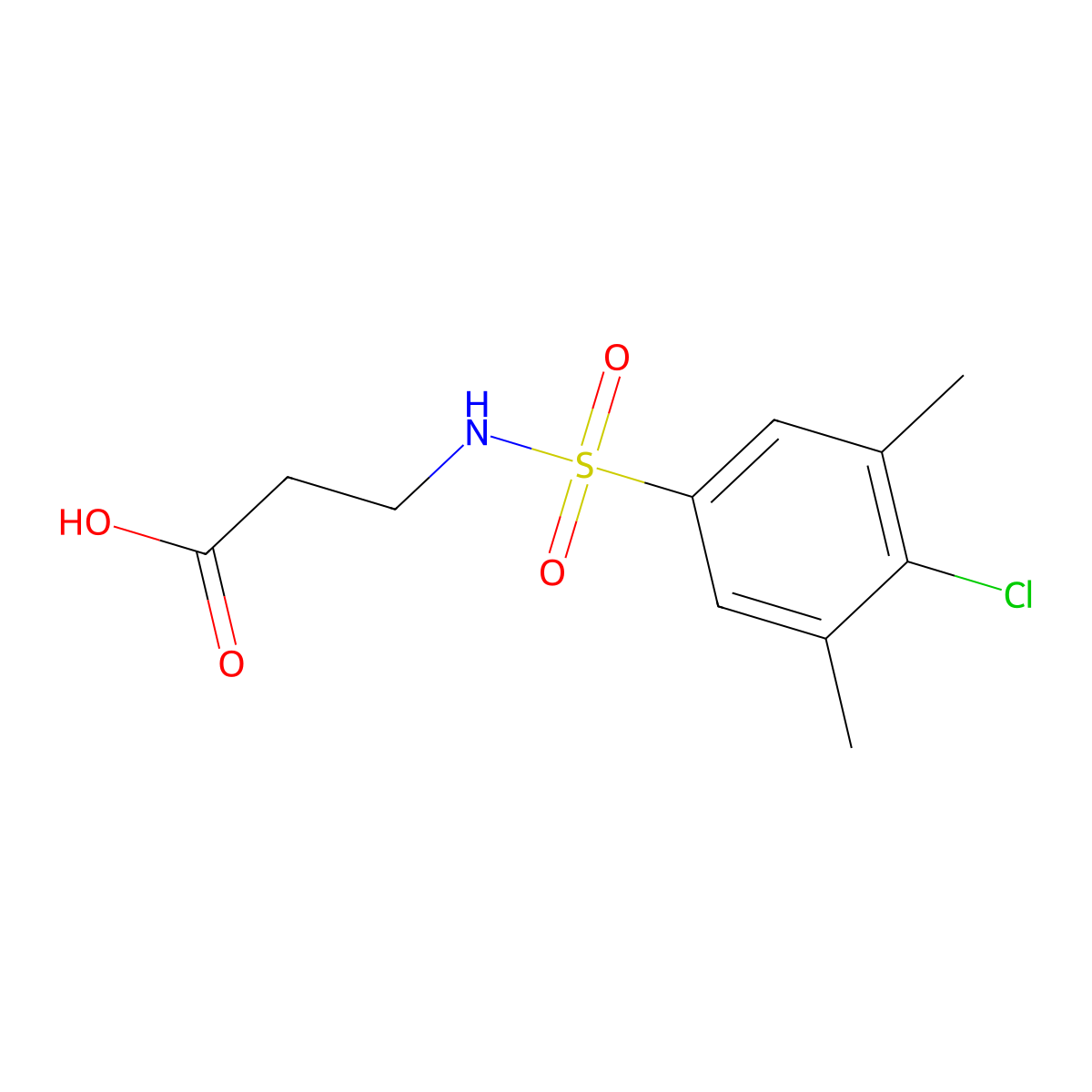 3-(4-Chloro-3,5-dimethylbenzenesulfonamido)propanoic acid molecular structure, CAS 786728-85-6