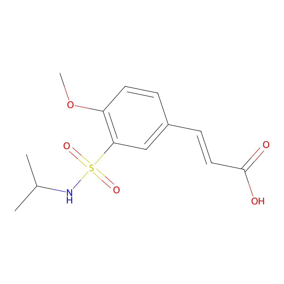 3-{4-Methoxy-3-[(propan-2-yl)sulfamoyl]phenyl}prop-2-enoic acid molecular structure, CAS 786728-87-8