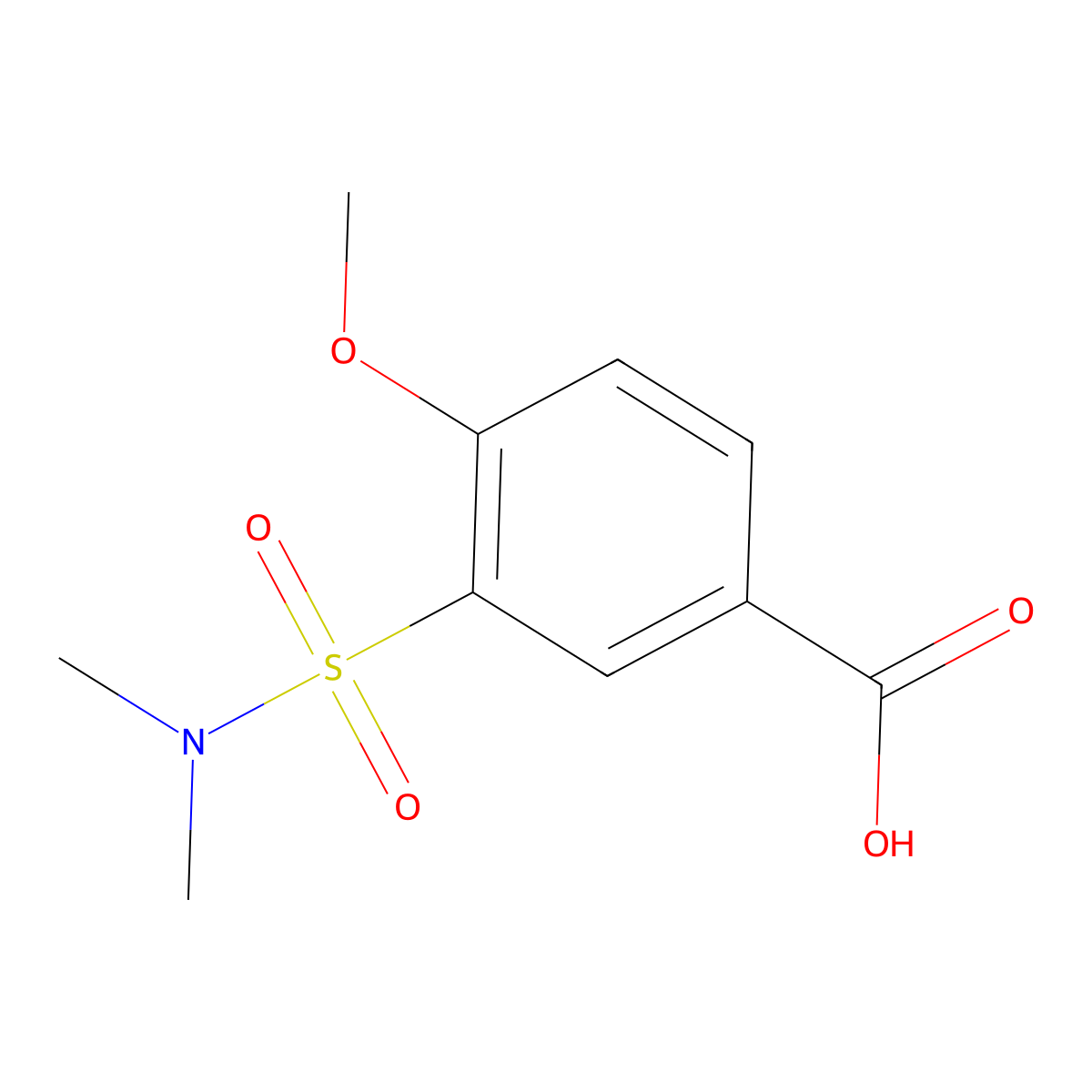3-(Dimethylsulfamoyl)-4-methoxybenzoic acid molecular structure, CAS 786728-89-0