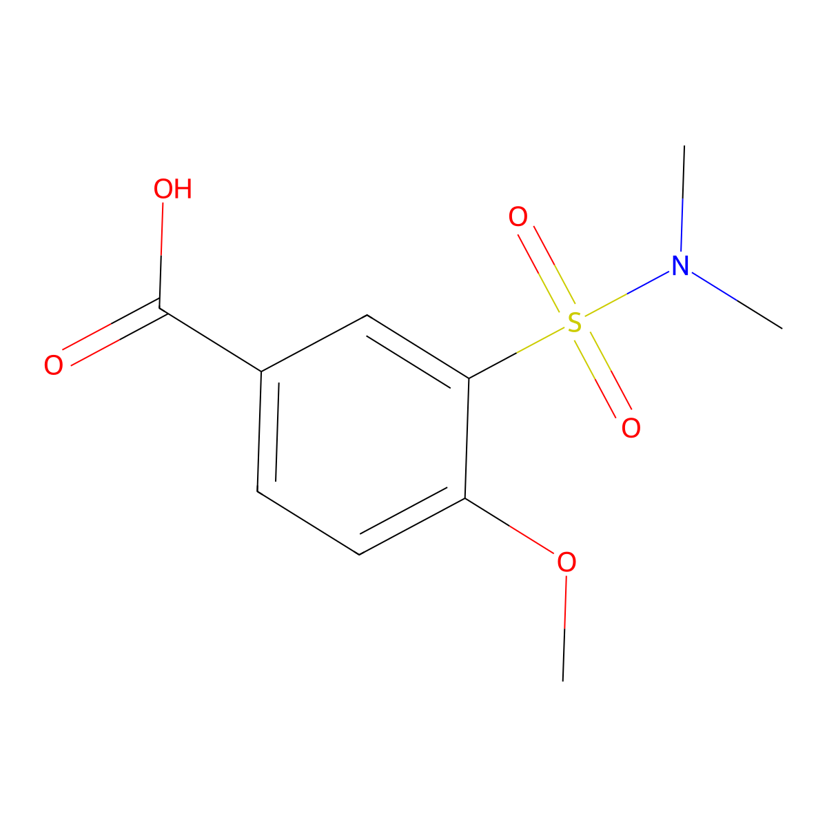 3-(Dimethylsulfamoyl)-4-methoxybenzoic acid molecular structure, CAS 786728-89-0