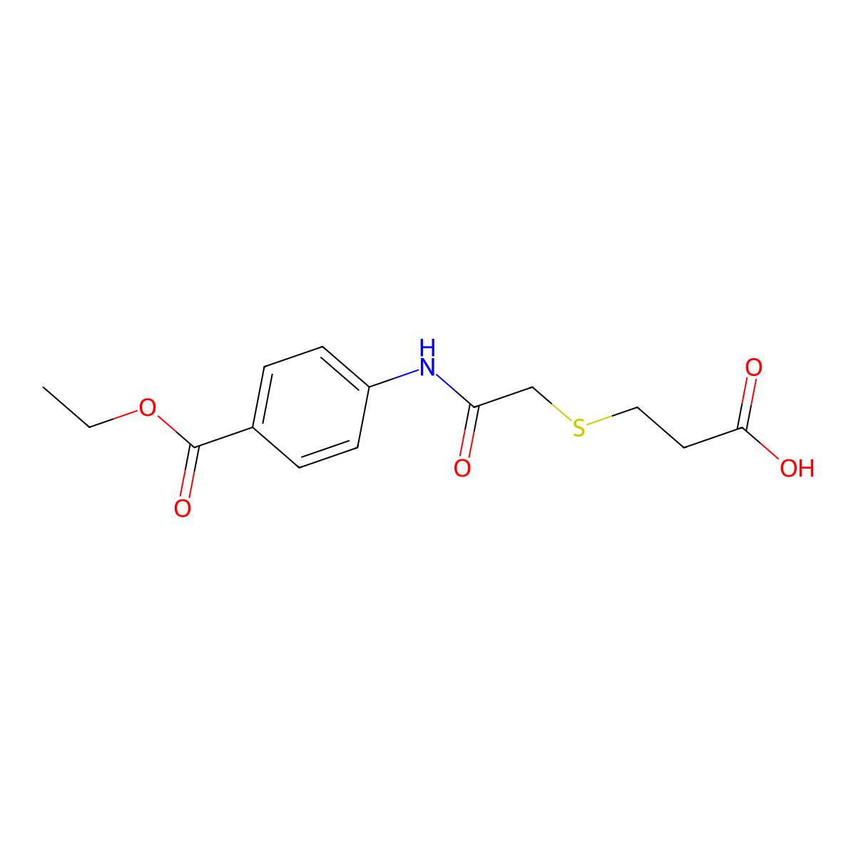 1-Ethyl 4-[[2-[(2-carboxyethyl)thio]acetyl]amino]benzoate molecular structure, CAS 786728-90-3