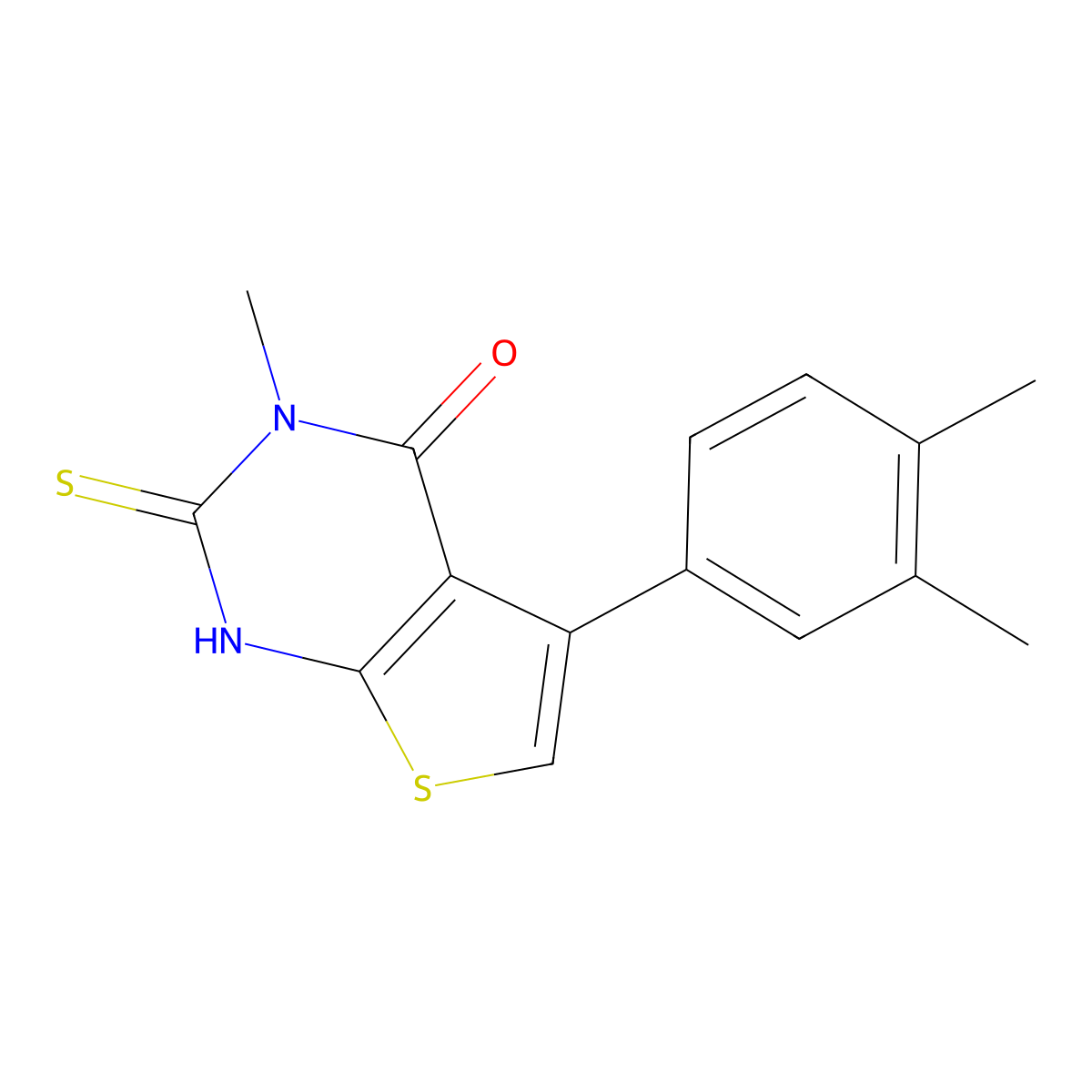 5-(3,4-dimethylphenyl)-3-methyl-2-sulfanyl-3H,4H-thieno[2,3-d]pyrimidin-4-one molecular structure, CAS 786728-91-4