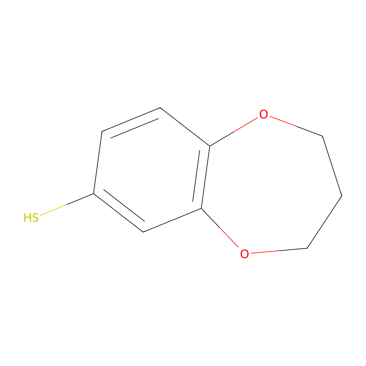 3,4-dihydro-2H-1,5-benzodioxepine-7-thiol molecular structure, CAS 786728-92-5