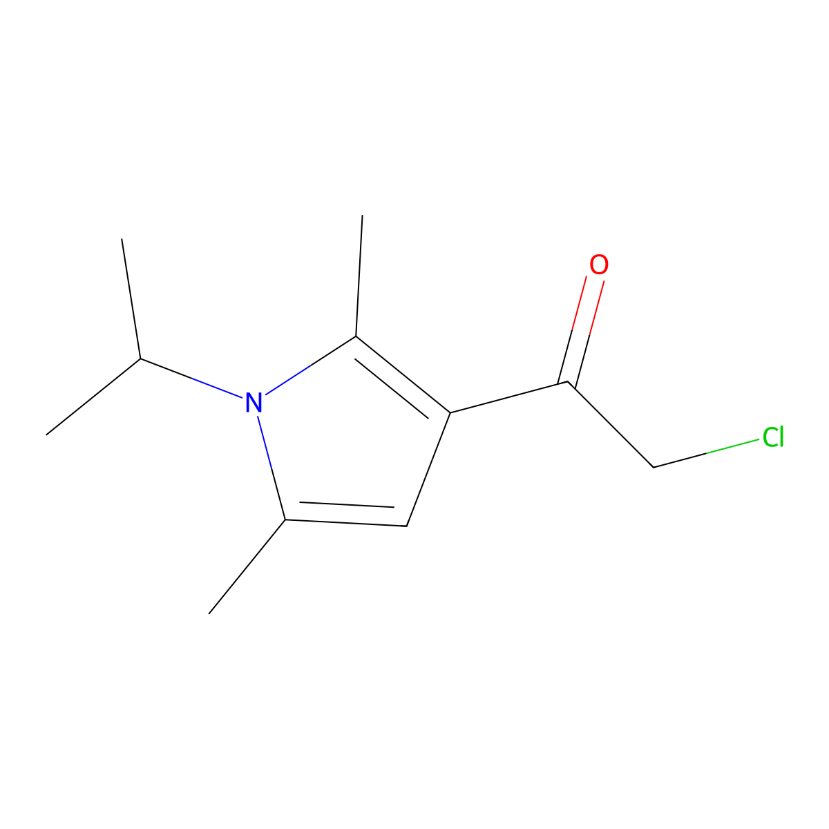2-chloro-1-(1-isopropyl-2,5-dimethyl-1H-pyrrol-3-yl)ethanone molecular structure, CAS 786728-93-6