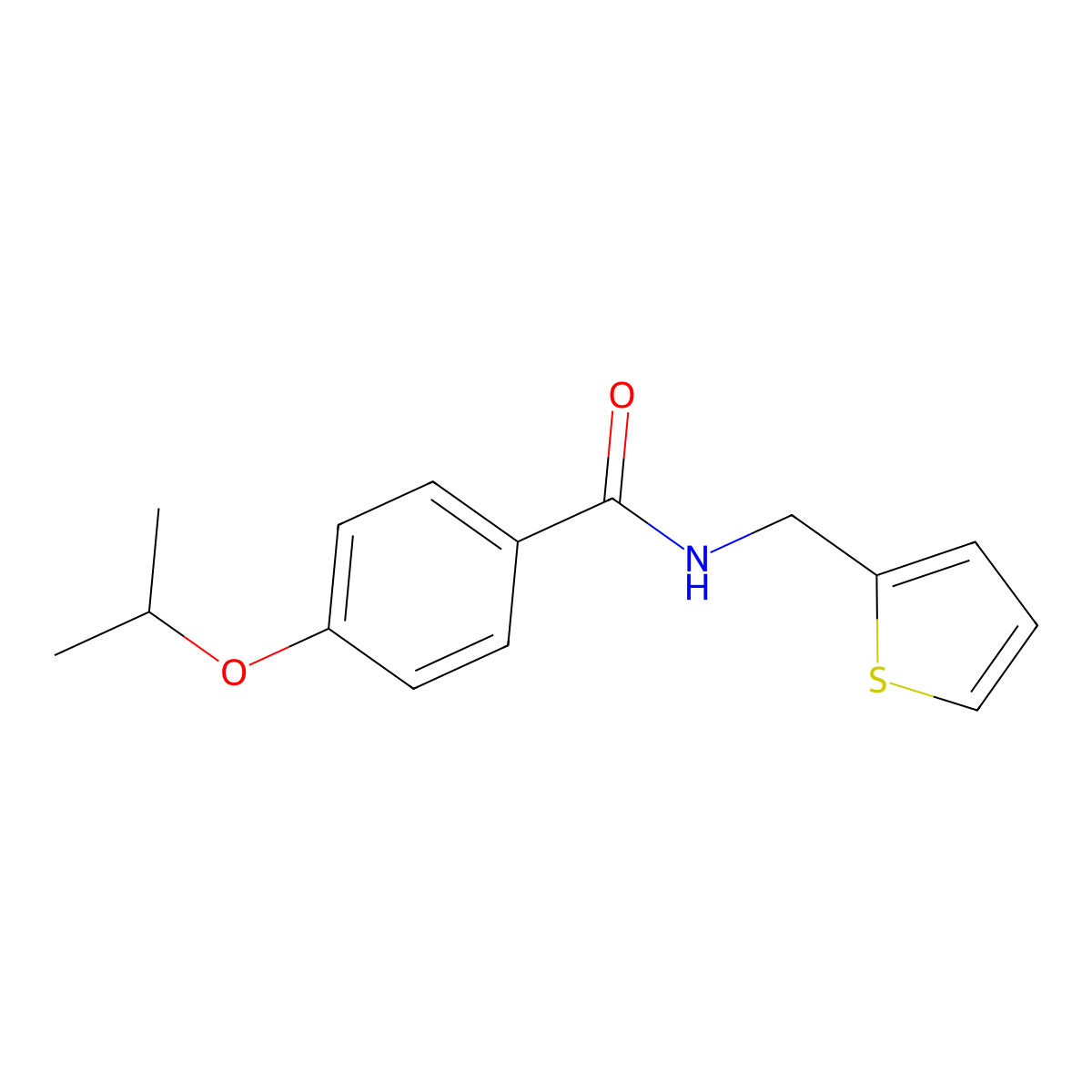 4-isopropoxy-N-(2-thienylmethyl)benzamide molecular structure, CAS 786729-56-4