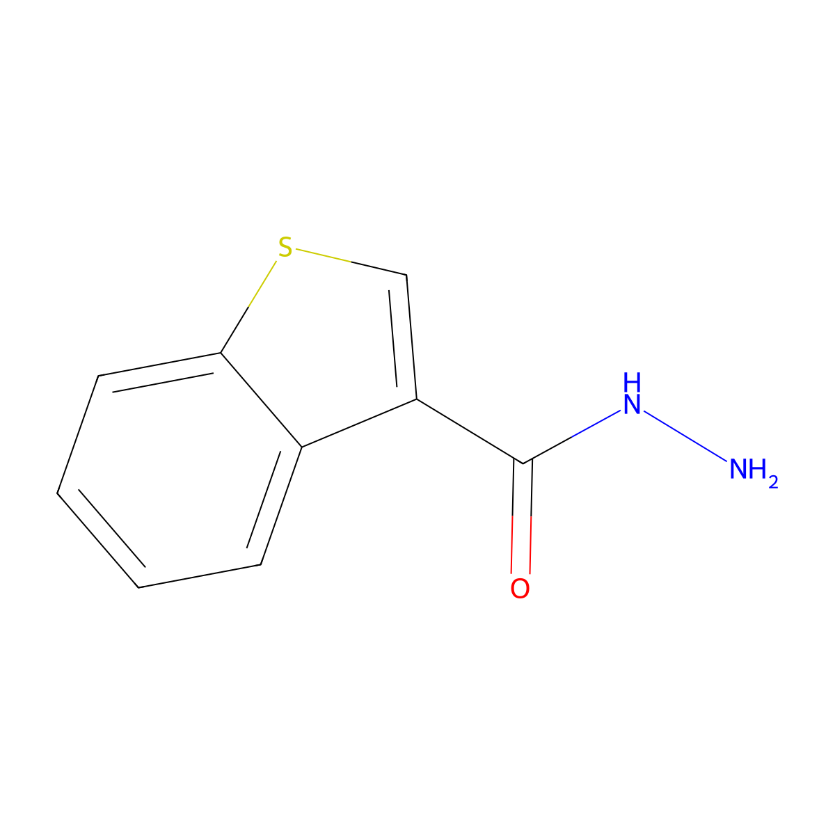 1-Benzothiophene-3-carbohydrazide molecular structure, CAS 78676-34-3