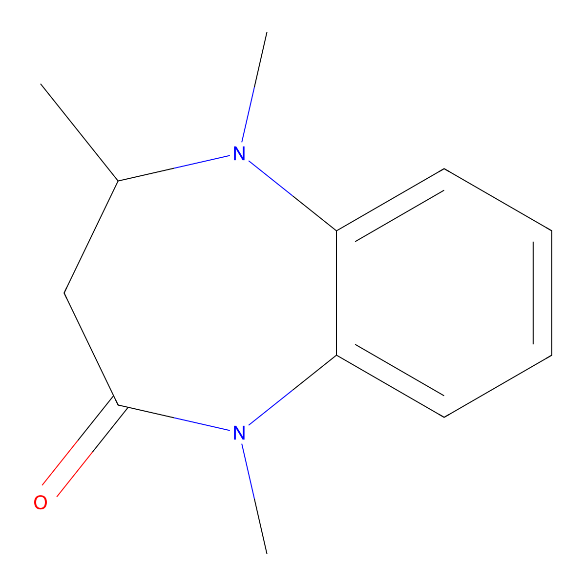 1,4,5-Trimethyl-1,3,4,5-tetrahydro-2H-1,5-benzodiazepin-2-one molecular structure, CAS 78679-16-0