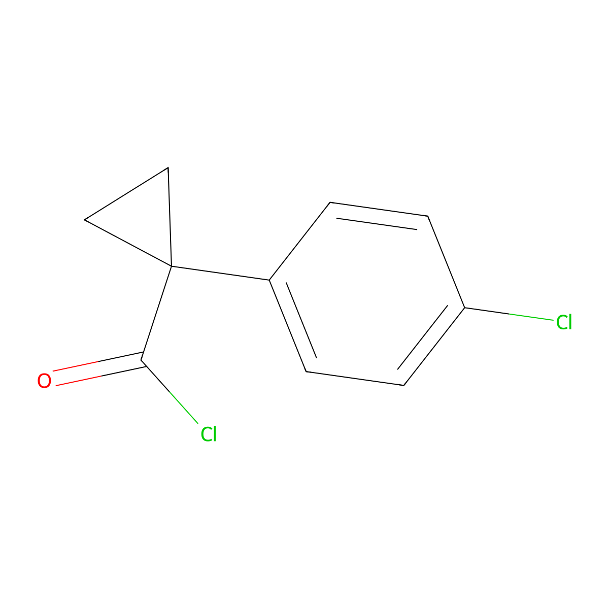 1-(4-Chlorophenyl)cyclopropane-1-carbonyl chloride molecular structure, CAS 78682-33-4
