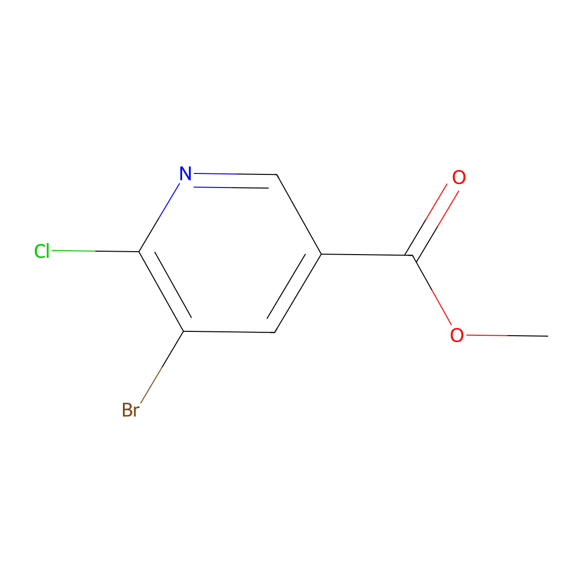 Methyl 5-bromo-6-chloronicotinate molecular structure, CAS 78686-77-8