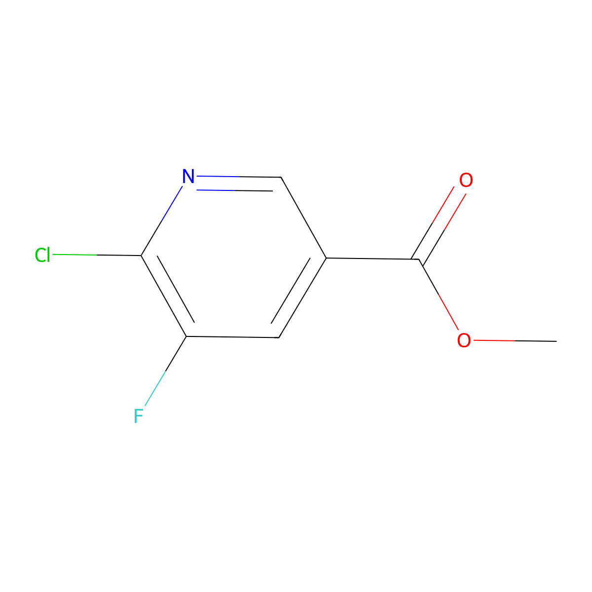 Methyl 6-chloro-5-fluoronicotinate molecular structure, CAS 78686-78-9