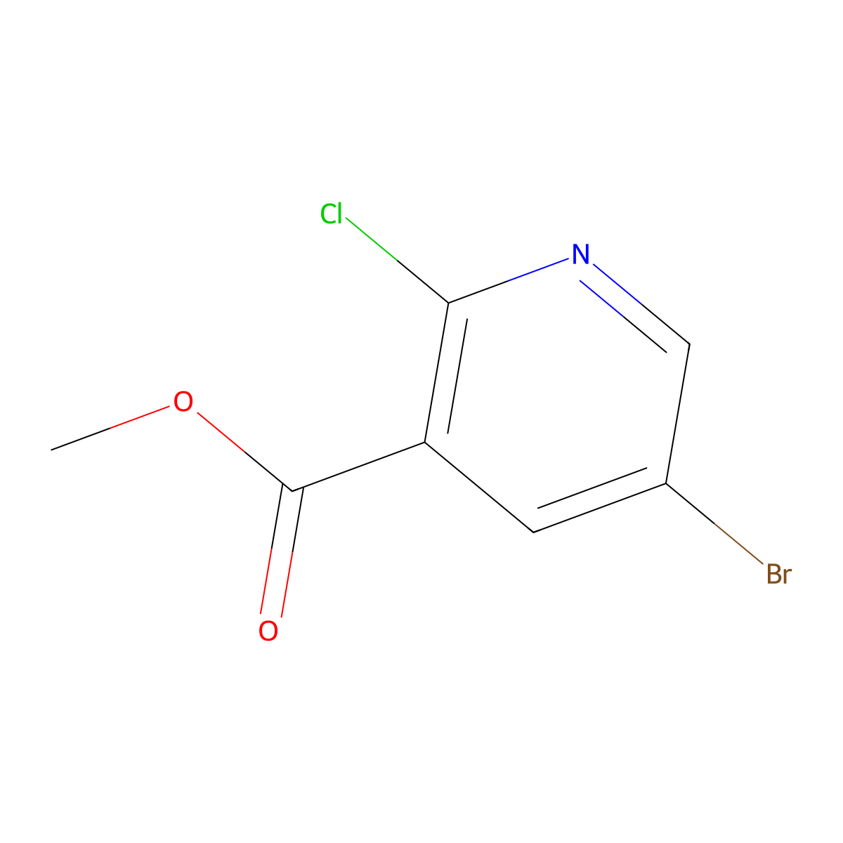 Methyl 5-bromo-2-chloronicotinate molecular structure, CAS 78686-79-0