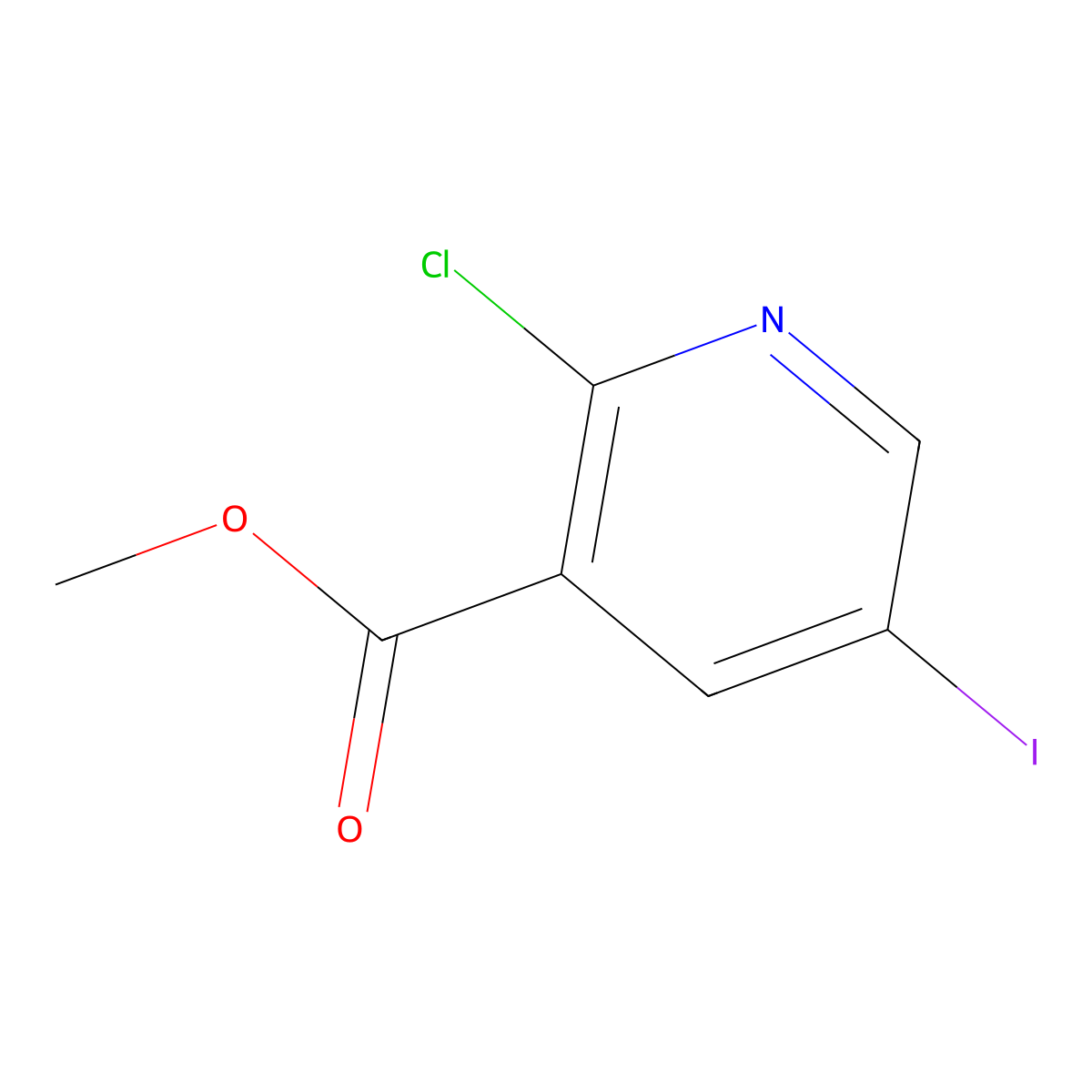 Methyl 2-Chloro-5-iodonicotinate molecular structure, CAS 78686-83-6