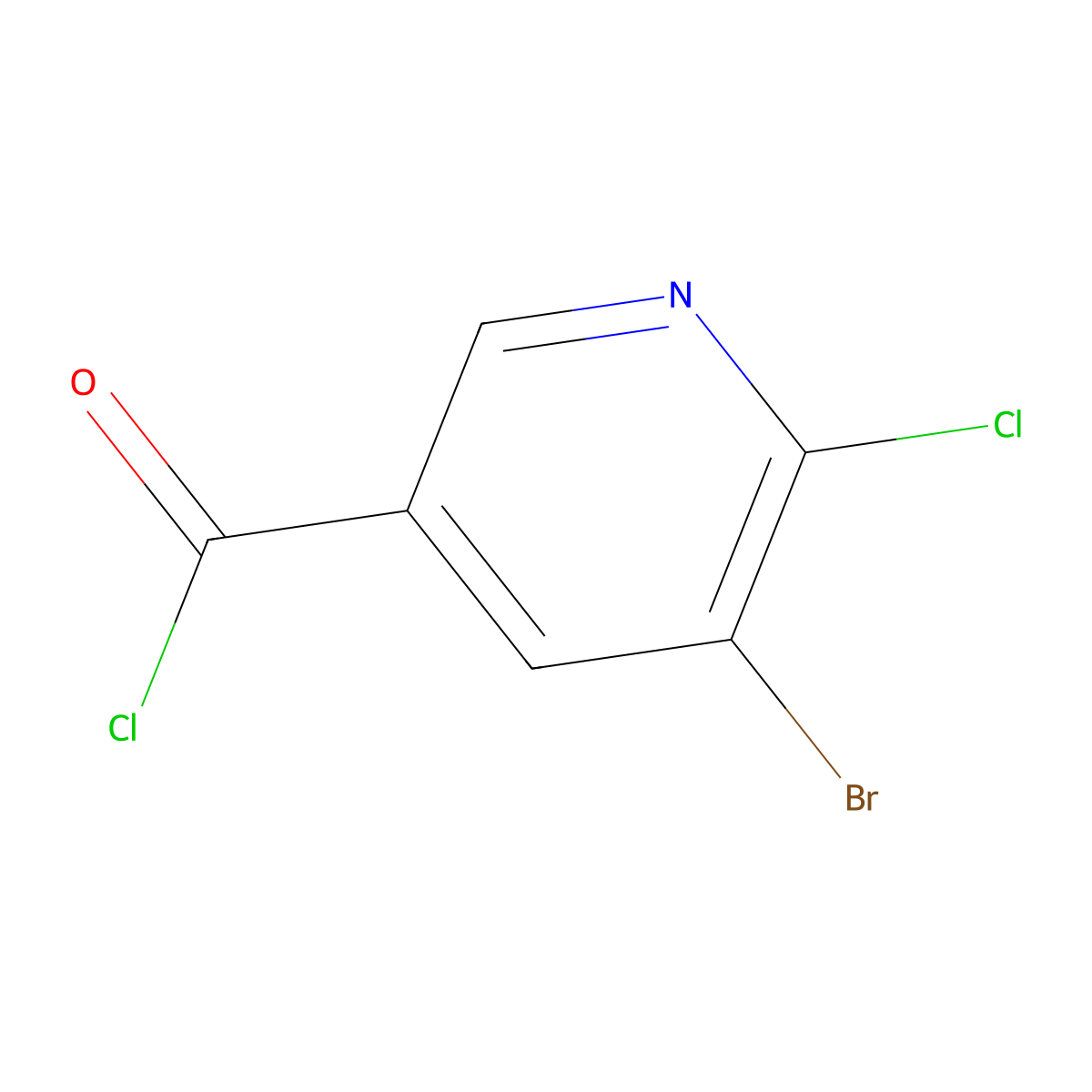 5-Bromo-6-chloronicotinoyl chloride molecular structure, CAS 78686-84-7