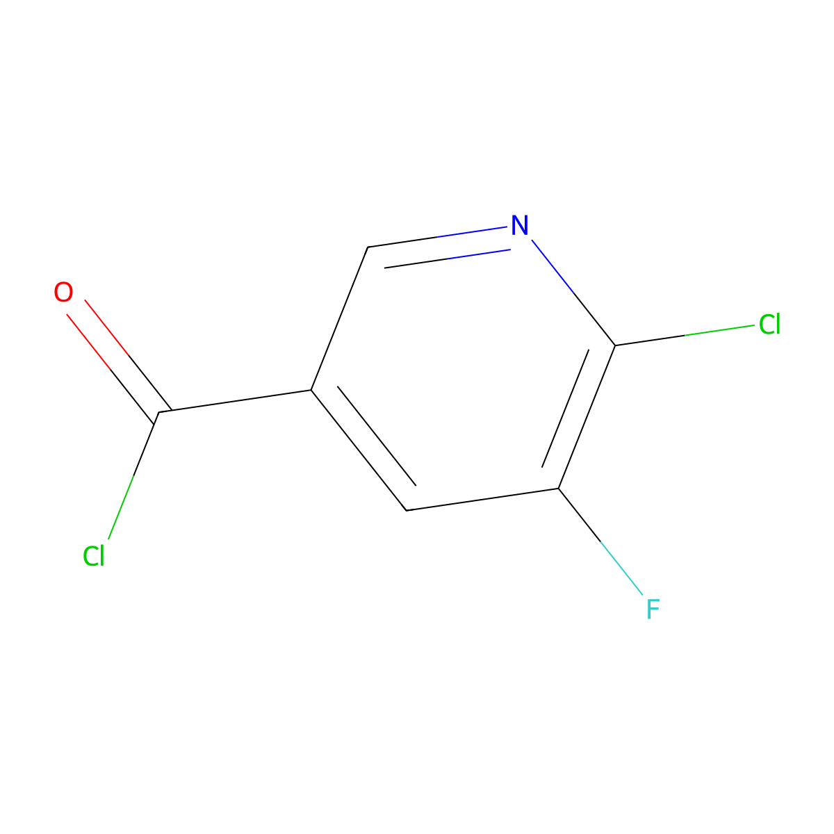 6-Chloro-5-fluoronicotinoyl chloride molecular structure, CAS 78686-85-8
