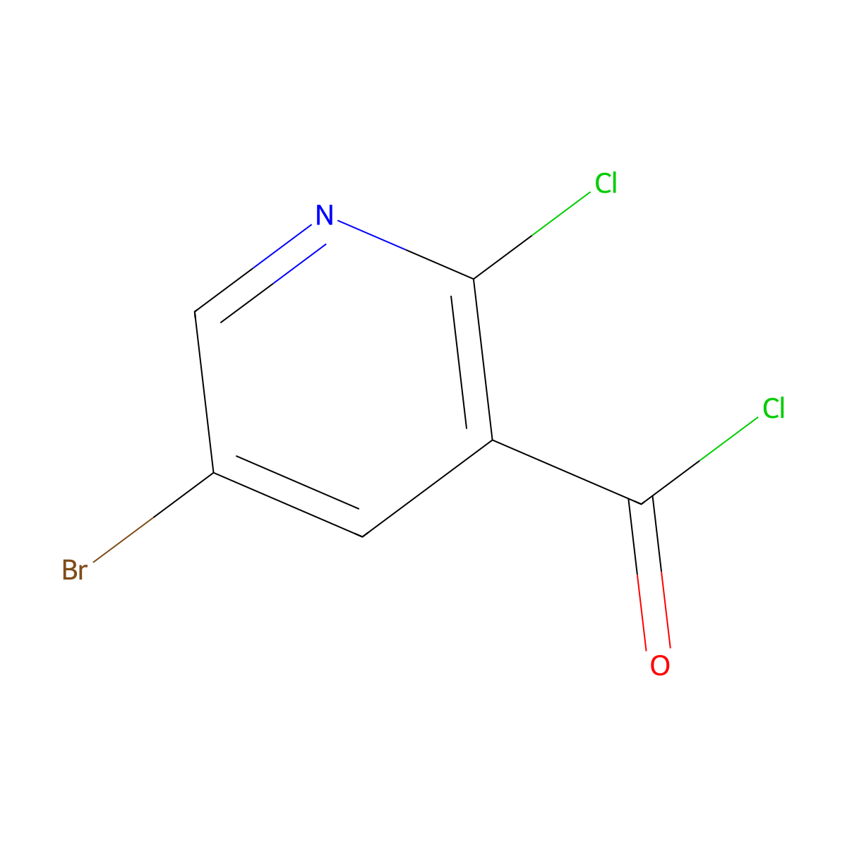 5-Bromo-2-chloro-3-pyridinecarbonyl chloride molecular structure, CAS 78686-86-9
