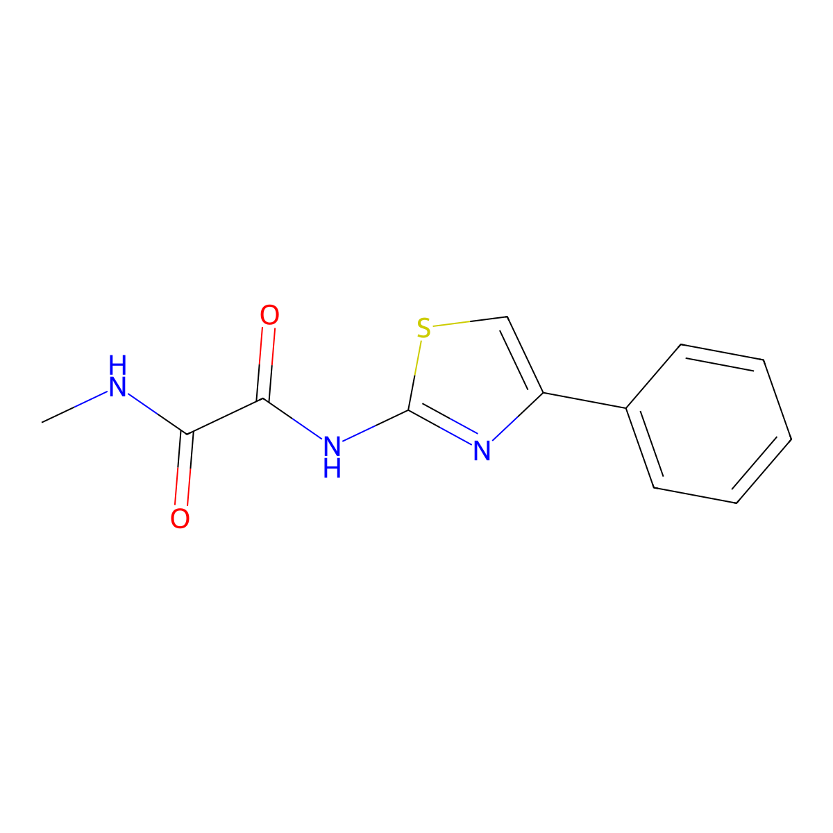 N-methyl-N'-(4-phenyl-1,3-thiazol-2-yl)oxamide molecular structure, CAS 78693-01-3