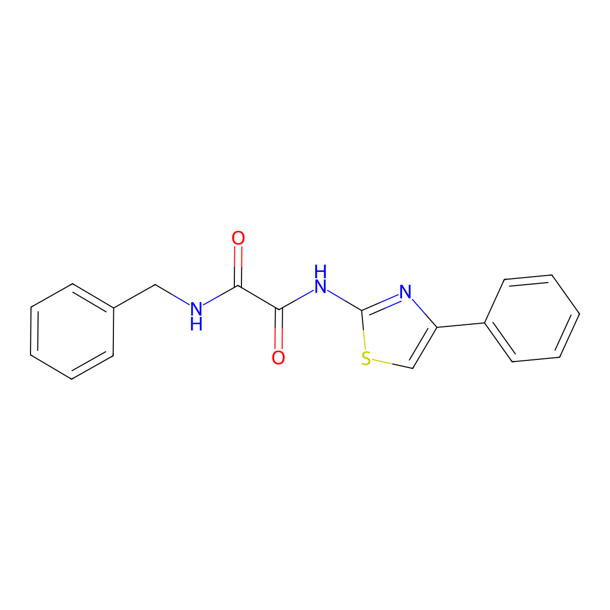 N-benzyl-N'-(4-phenyl-1,3-thiazol-2-yl)oxamide molecular structure, CAS 78693-02-4