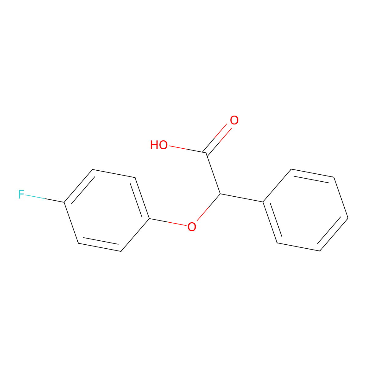 2-(4-Fluorophenoxy)-2-phenylacetic acid molecular structure, CAS 787-28-0
