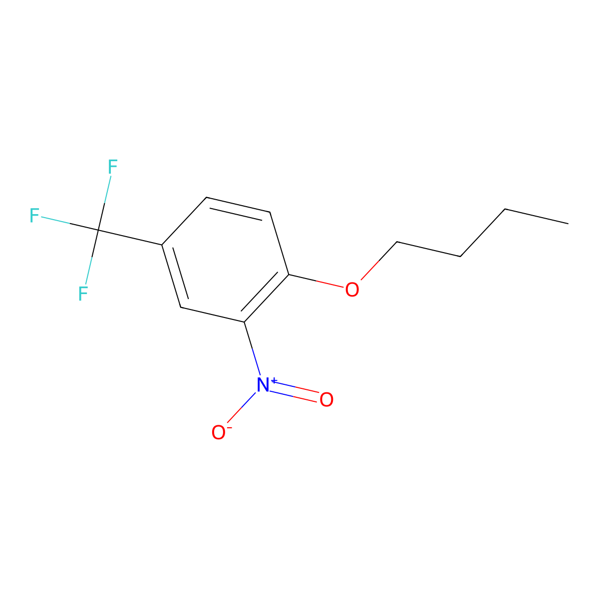 1-Butoxy-2-nitro-4-(trifluoromethyl)benzene molecular structure, CAS 787-34-8