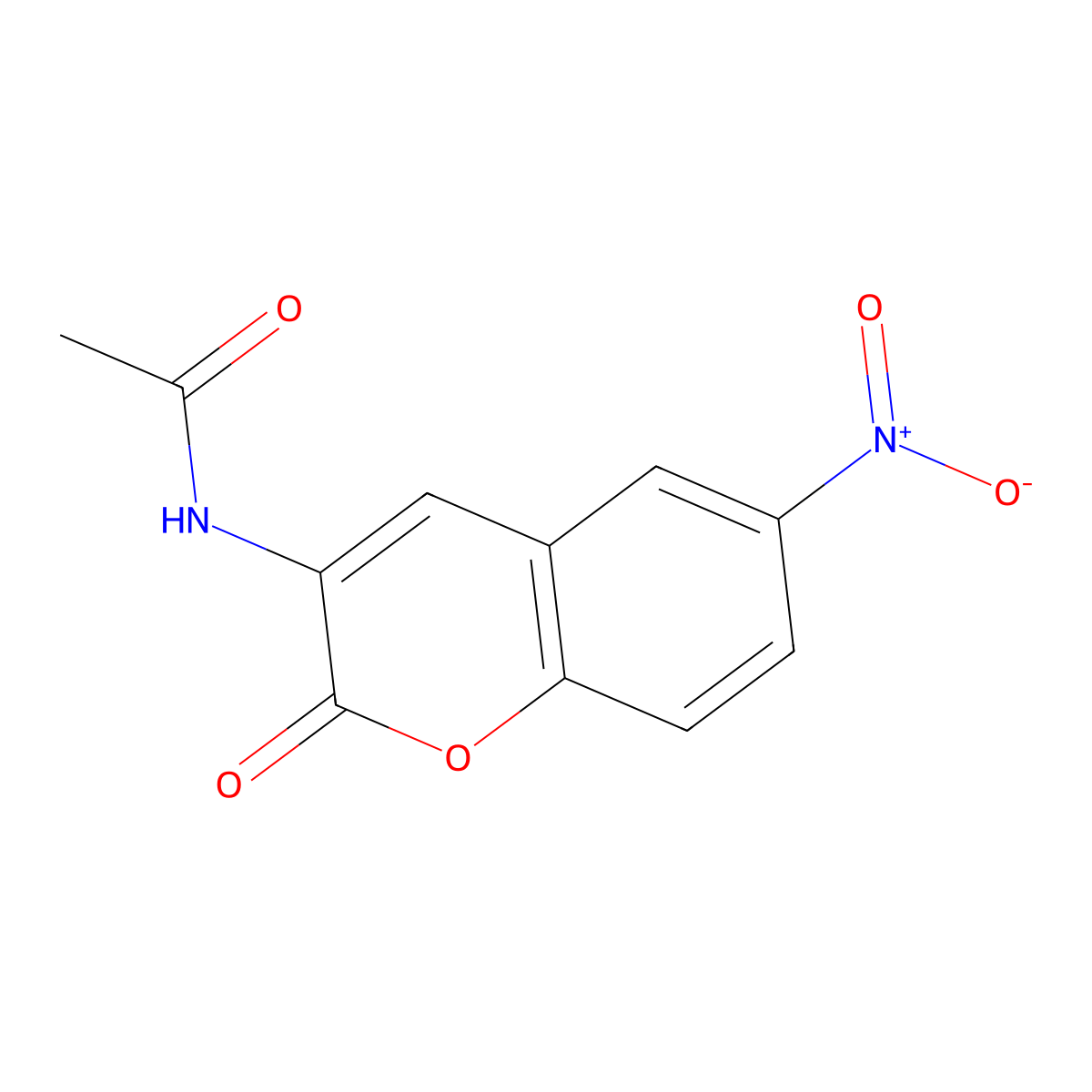 3-Acetamido-6-nitrochromen-2-one molecular structure, CAS 787-63-3