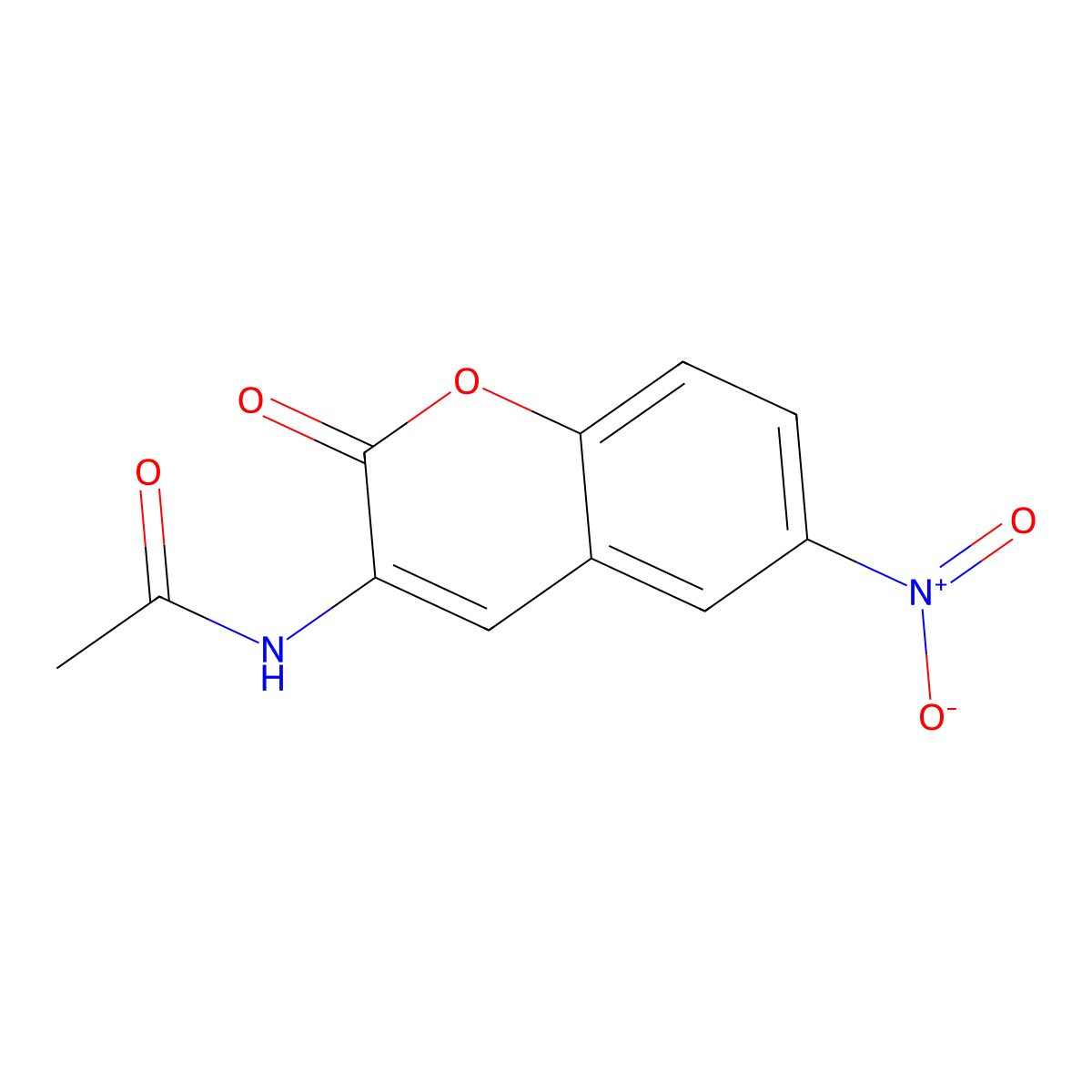 3-Acetamido-6-nitrochromen-2-one molecular structure, CAS 787-63-3