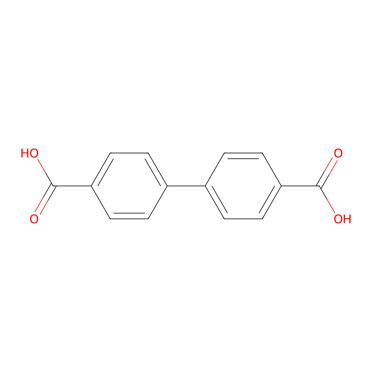 (1,1'-Biphenyl)-4,4'-dicarboxylic acid molecular structure, CAS 787-70-2