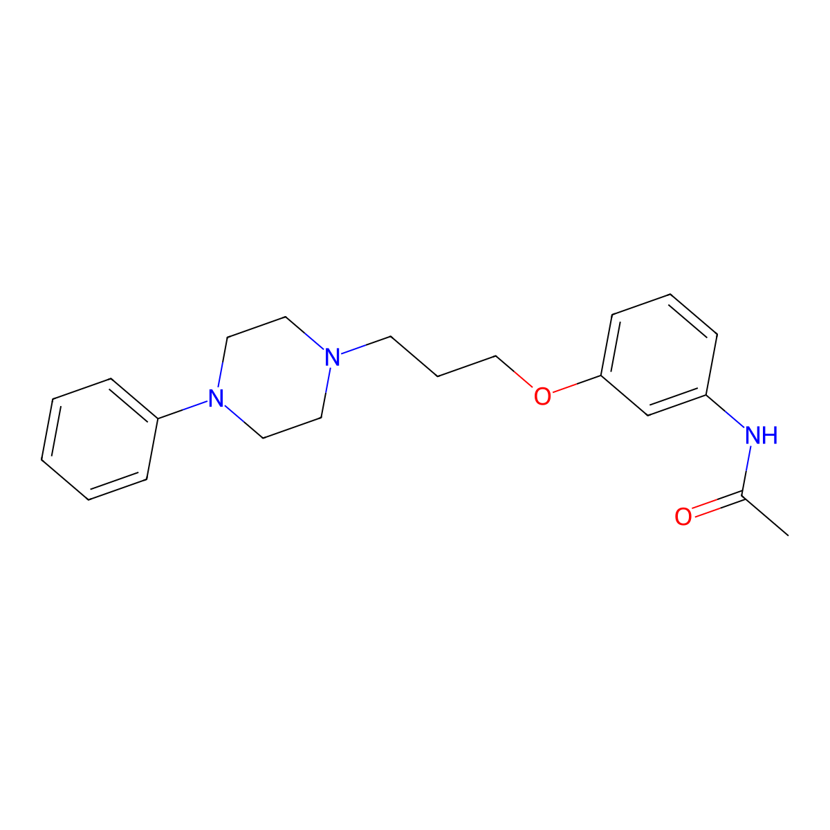 Acetamide, N-(3-(3-(4-phenyl-1-piperazinyl)propoxy)phenyl)- molecular structure, CAS 78702-84-8