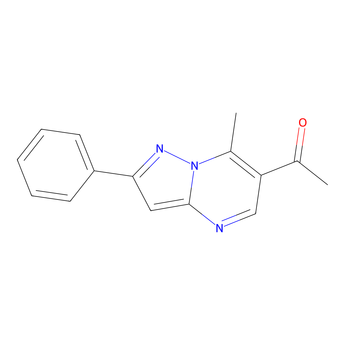1-(7-Methyl-2-phenylpyrazolo[1,5-a]pyrimidin-6-yl)ethanone molecular structure, CAS 78703-04-5