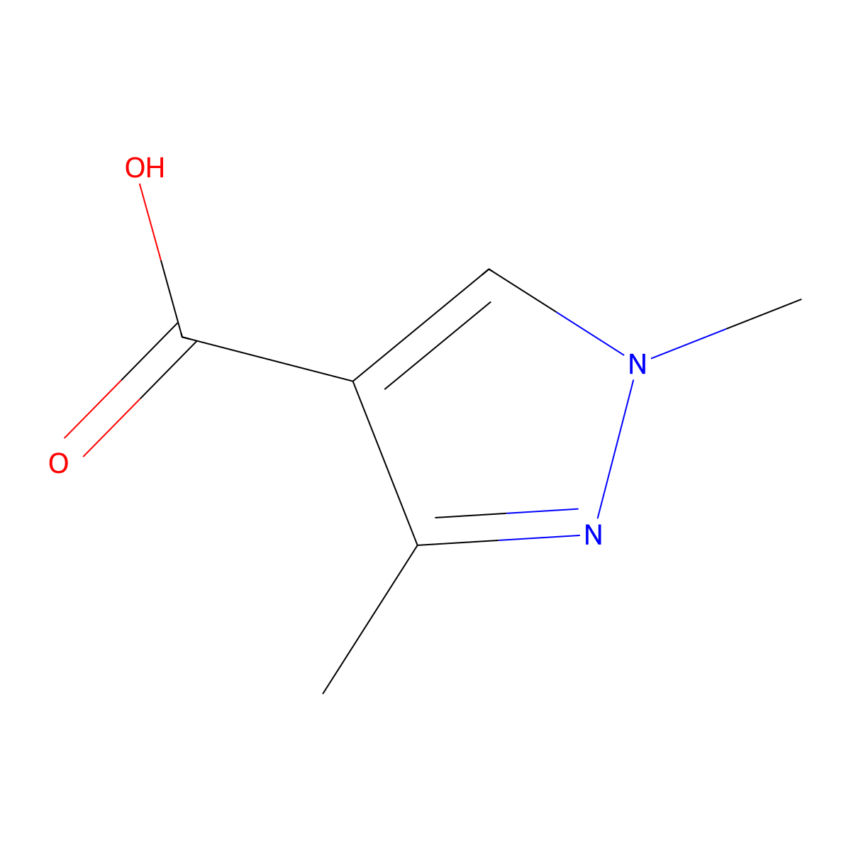 1,3-dimethyl-1H-pyrazole-4-carboxylic acid molecular structure, CAS 78703-53-4