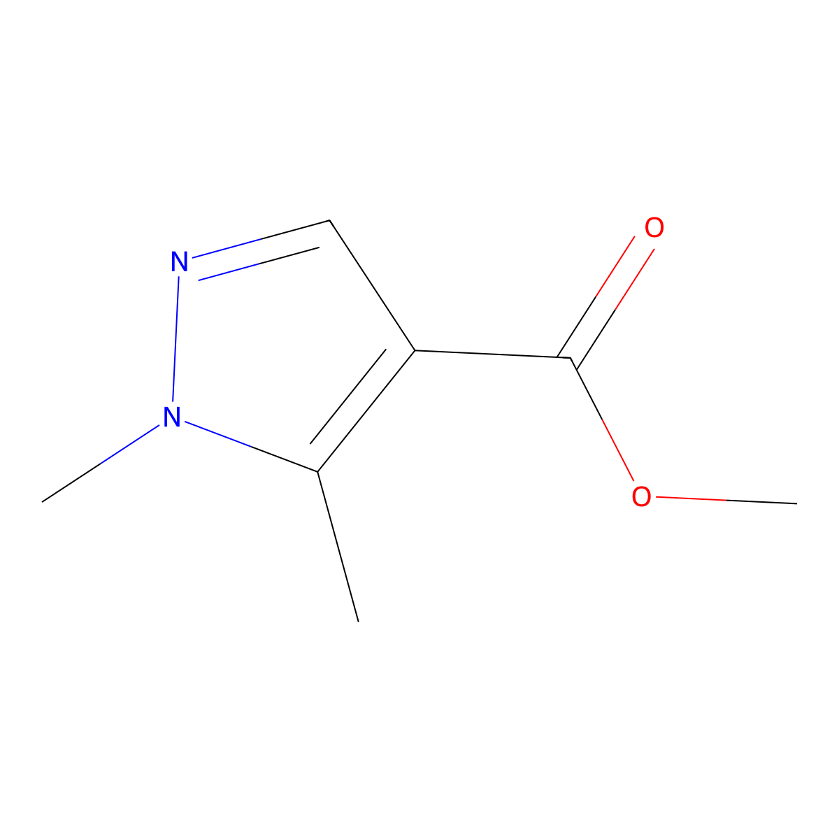 methyl 1,5-dimethyl-1H-pyrazole-4-carboxylate molecular structure, CAS 78703-54-5