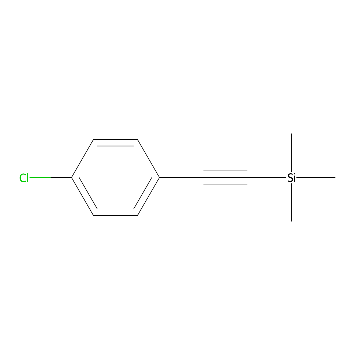 (4-Chlorophenylethynyl)trimethylsilane molecular structure, CAS 78704-49-1