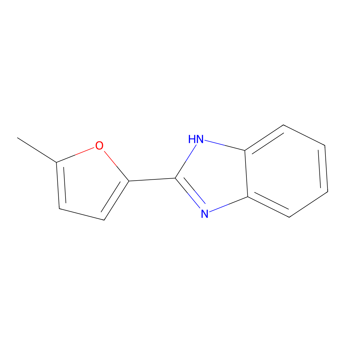 2-(5-Methyl-2-furyl)benzimidazole molecular structure, CAS 78706-11-3
