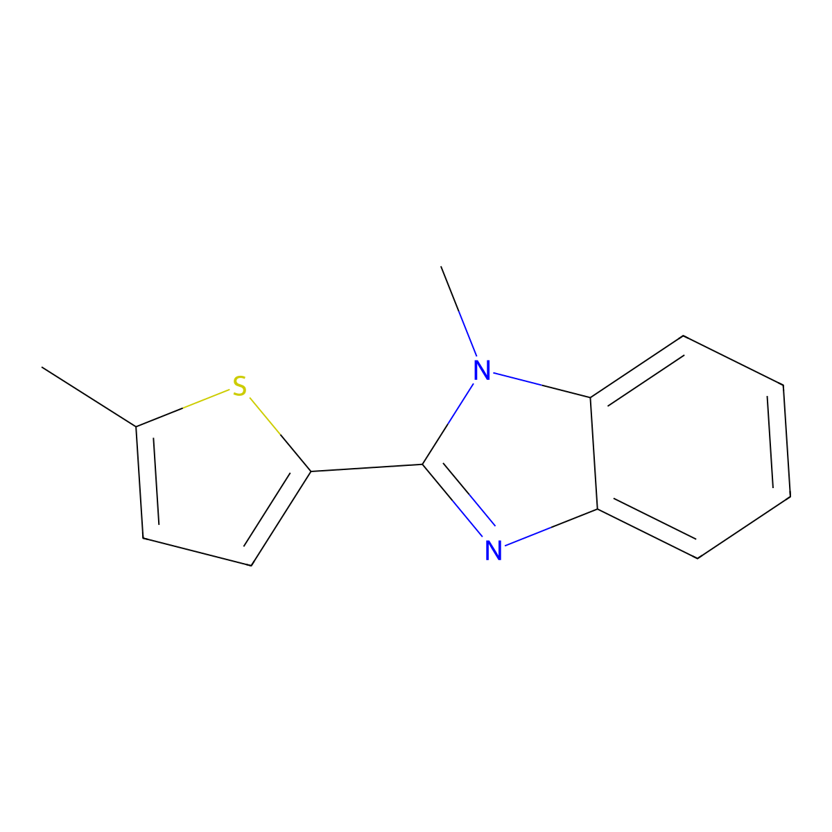 1-Methyl-2-(5-methylthiophen-2-yl)benzimidazole molecular structure, CAS 78706-14-6