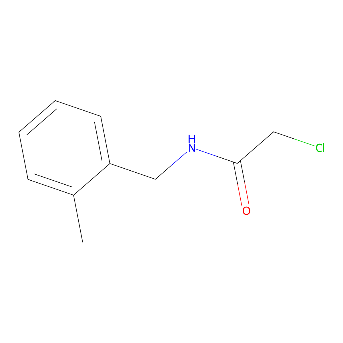 2-chloro-N-[(2-methylphenyl)methyl]acetamide molecular structure, CAS 78710-36-8