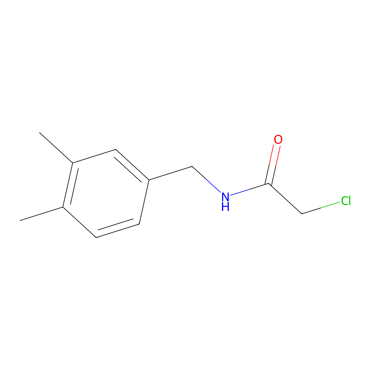 2-chloro-N-(3,4-dimethylbenzyl)acetamide molecular structure, CAS 78710-51-7
