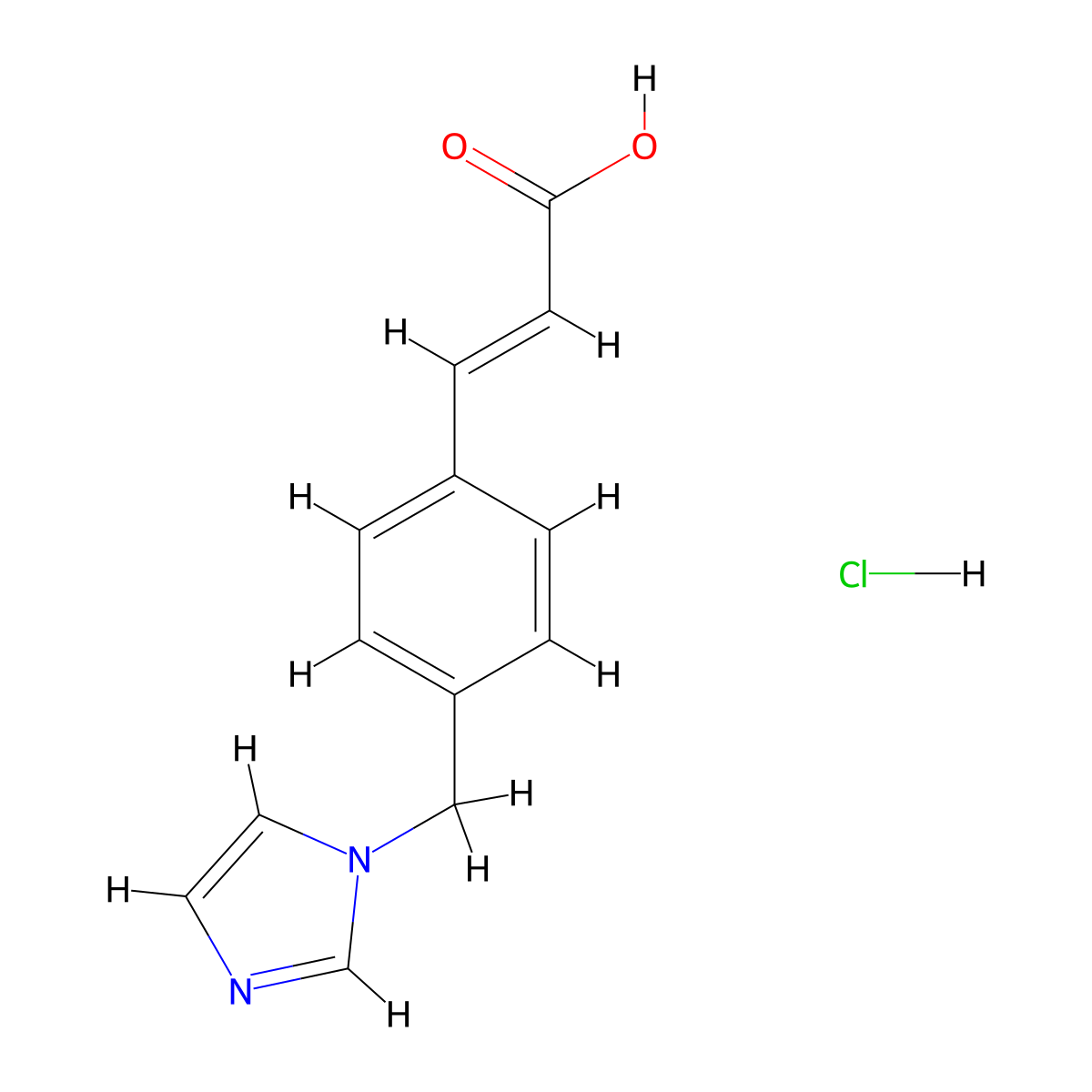 Ozagrel hydrochloride molecular structure, CAS 78712-43-3