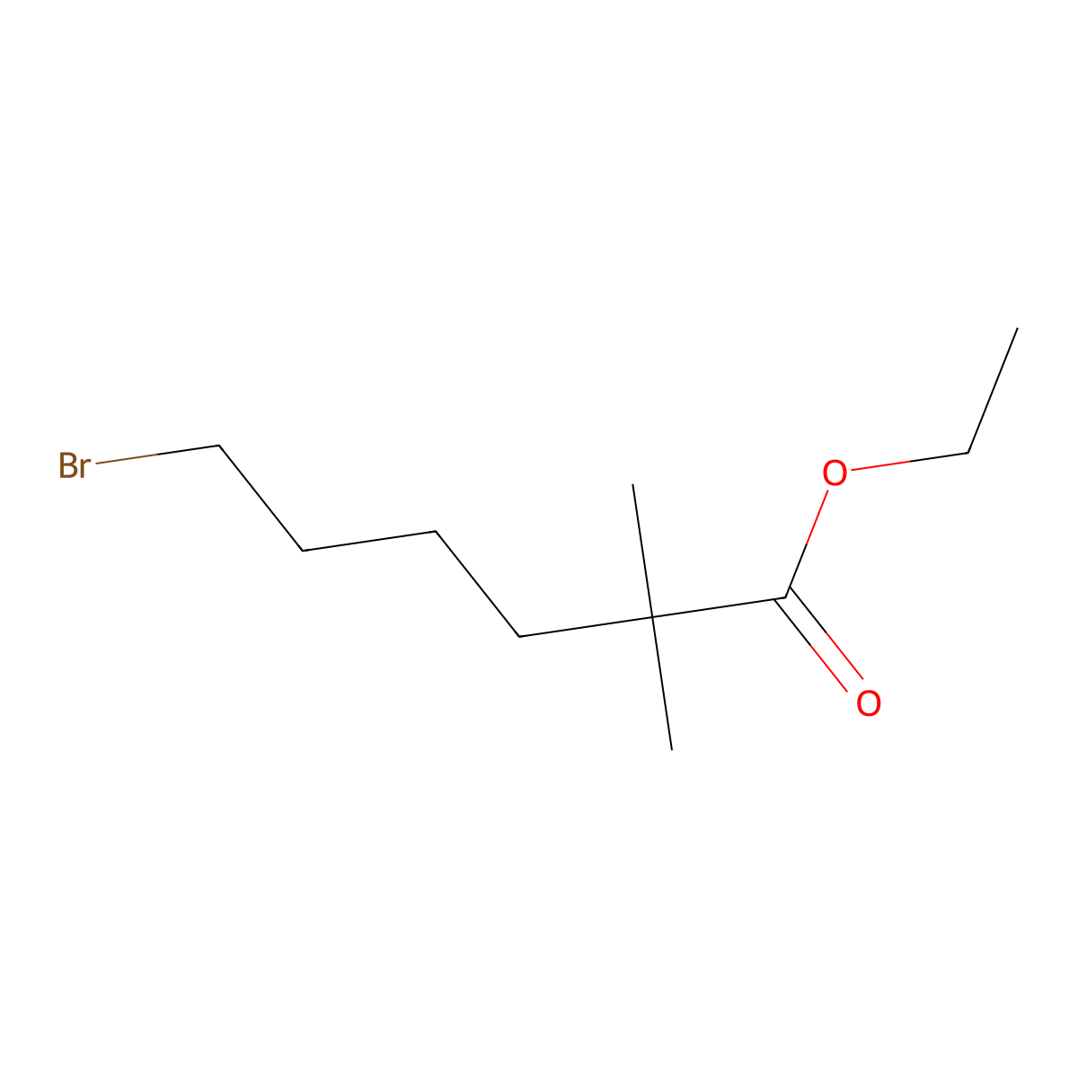 Ethyl 6-bromo-2,2-dimethylhexanoate molecular structure, CAS 78712-62-6