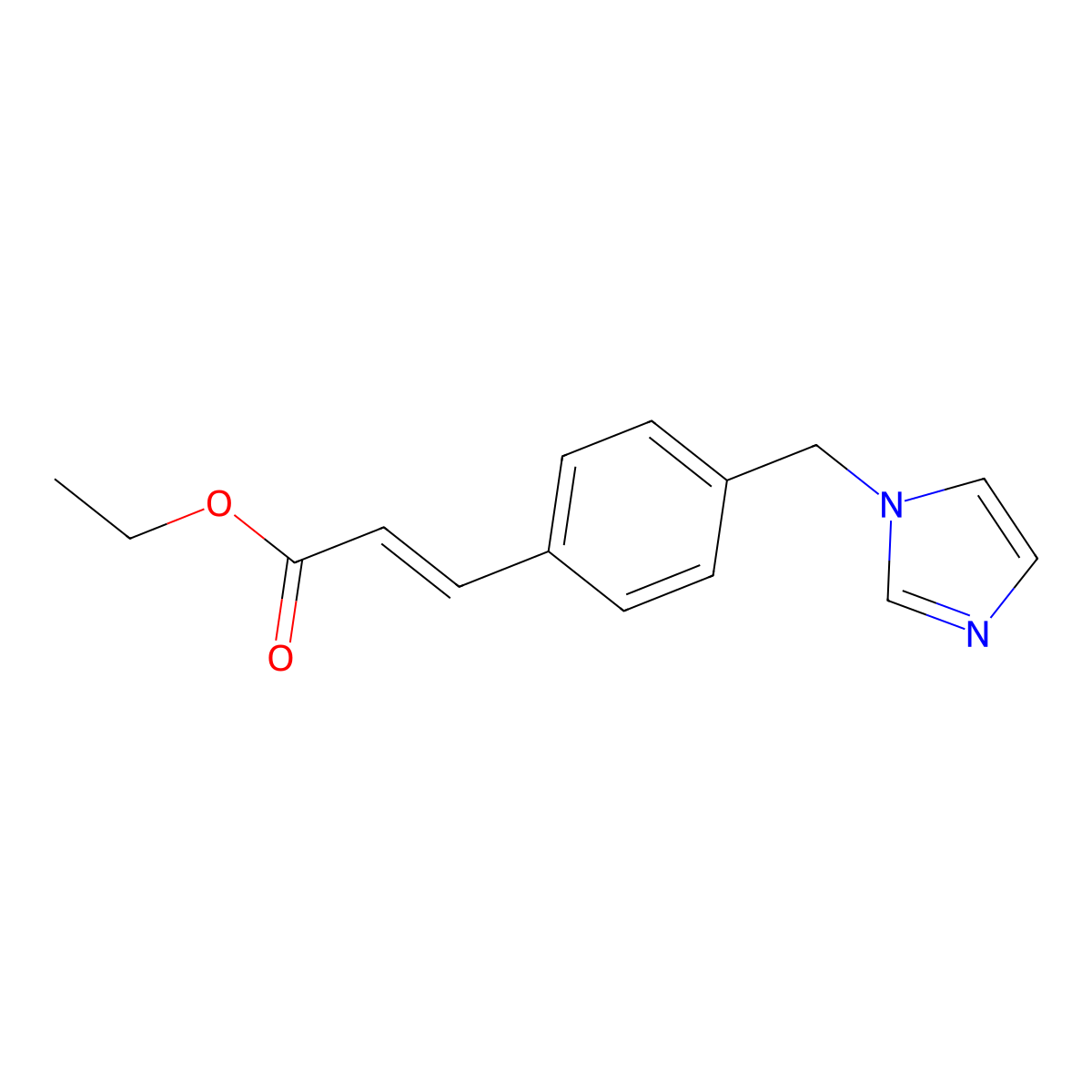 ethyl (E)-3-[4-(imidazol-1-ylmethyl)phenyl]acrylate molecular structure, CAS 78712-80-8
